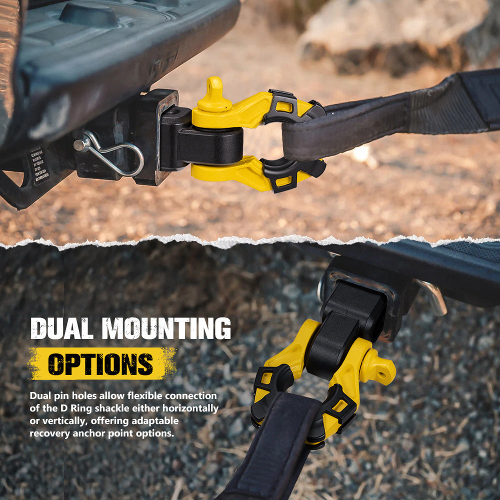 Bunker Indust 2” Recovery Hitch Receiver With 4.75T 3/4” D-Ring Bow Shackle - Sunyee