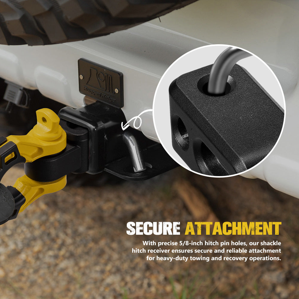 Bunker Indust 2” Recovery Hitch Receiver With 4.75T 3/4” D-Ring Bow Shackle - Sunyee