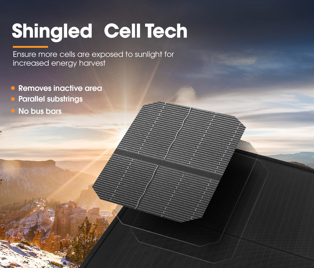 San Hima 120W Solar Panel Kit Mono Shingled Fixed Power Camping Battery Charging - Sunyee