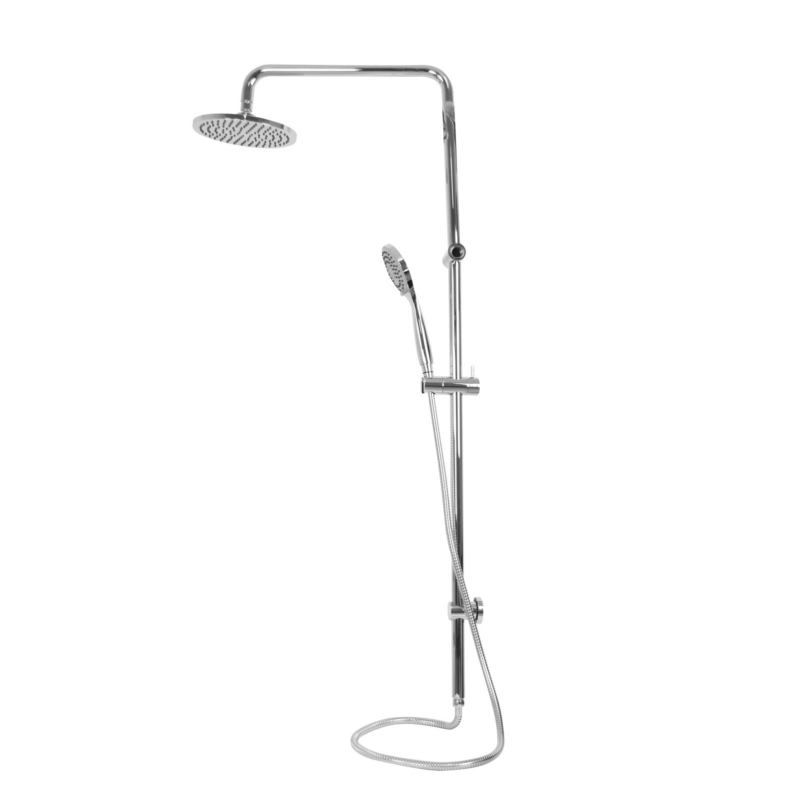 WELS 8" Rain Shower Head Set Handheld Combo Round High Pressure Wall Chrome - Sunyee