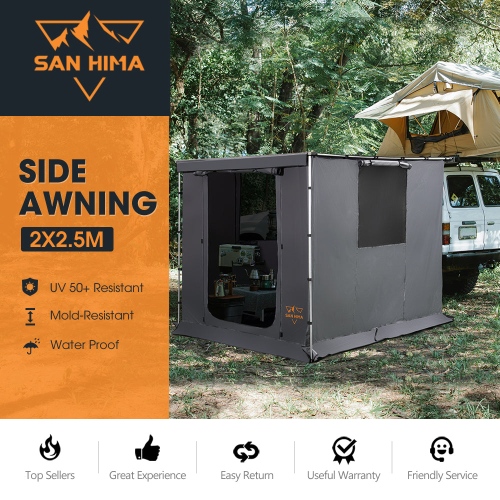 San Hima Car Side Awning 2x2.5m + Awning Tent Portable Waterproof SUV Camping Shade - Sunyee