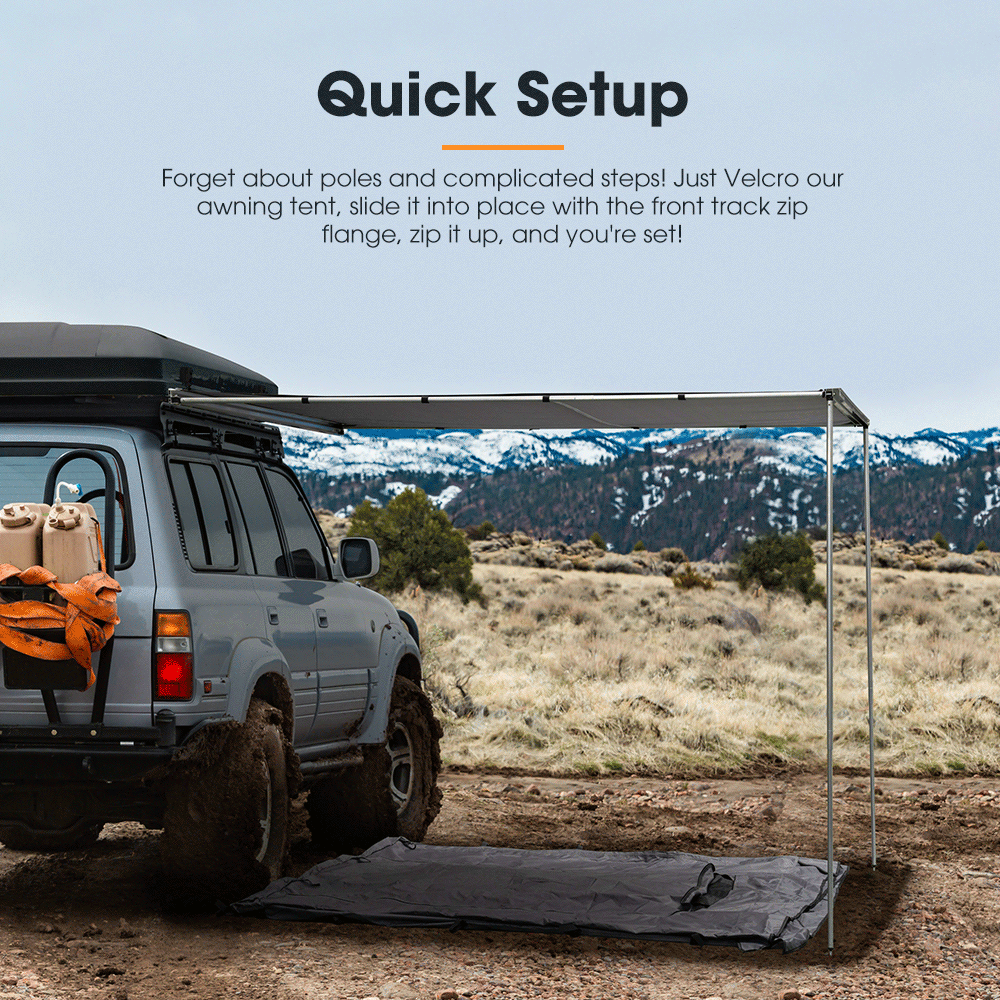 San Hima Car Side Awning 2x2.5m + Awning Tent Portable Waterproof SUV Camping Shade - Sunyee