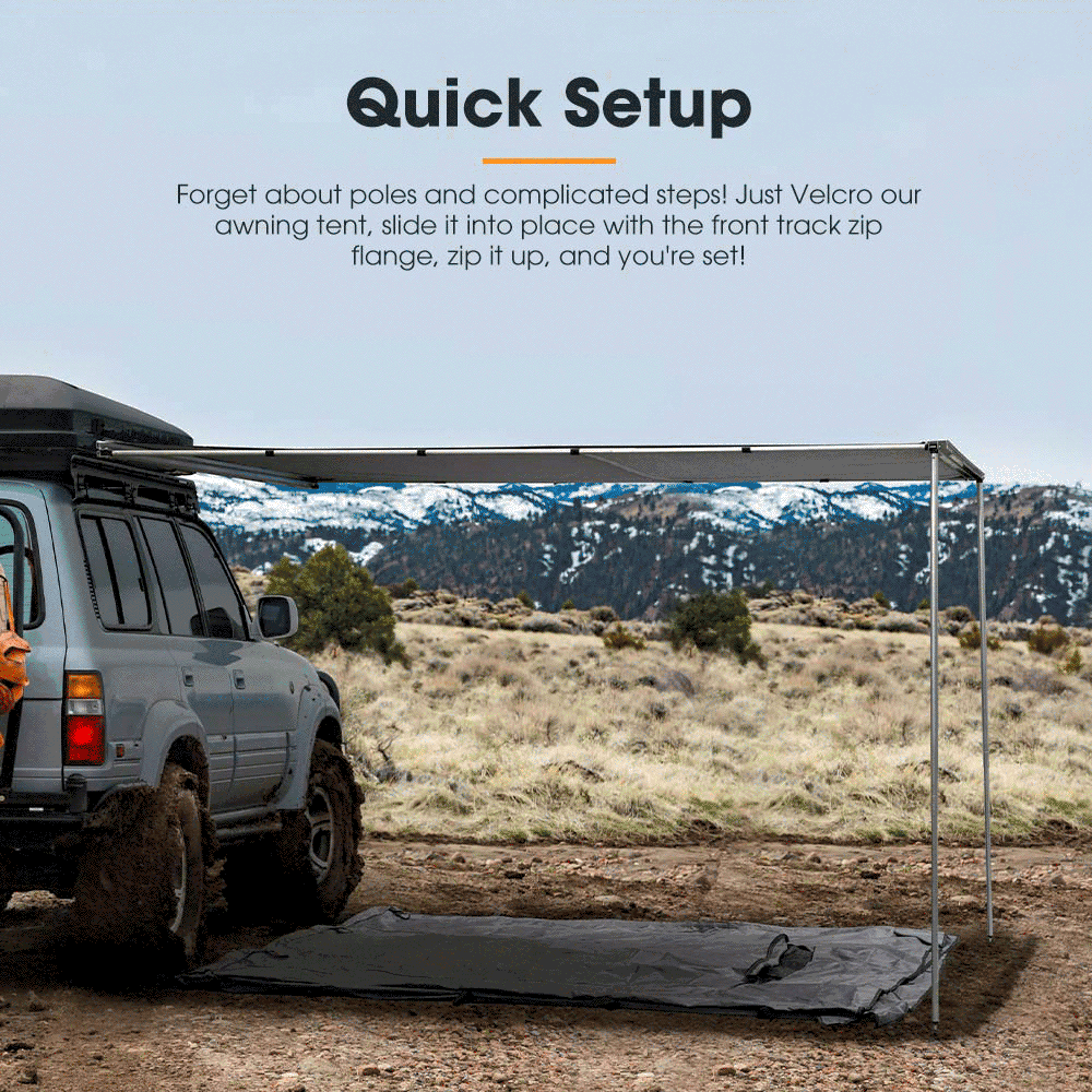 San Hima Car Side Awning 2.5x3m + Awning Tent Portable Waterproof SUV Camping Shade - Sunyee