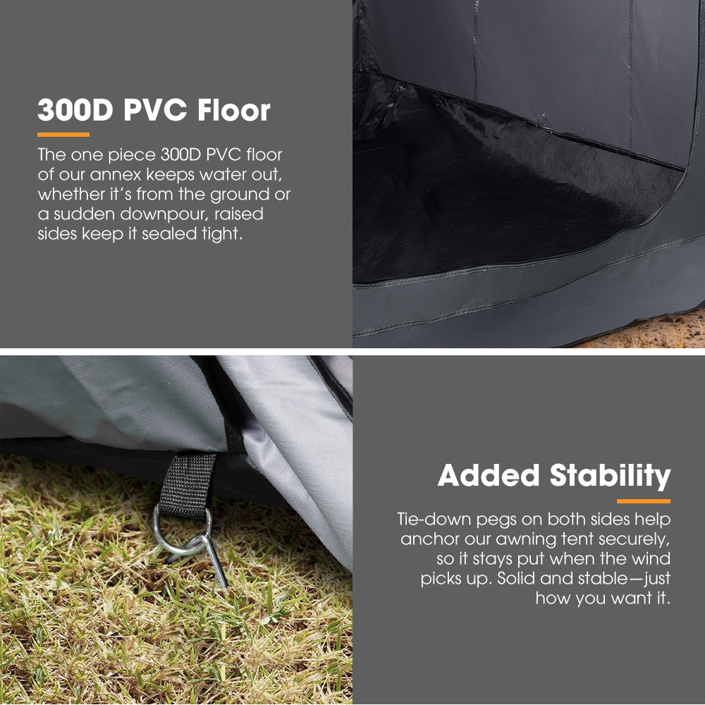 San Hima Car Side Awning 2.5x3m + Awning Tent Portable Waterproof SUV Camping Shade - Sunyee