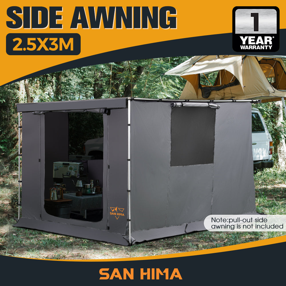 San Hima Car Side Awning Tent 2x2.5m/2.5x3m Portable Waterproof Camping Shade - Sunyee