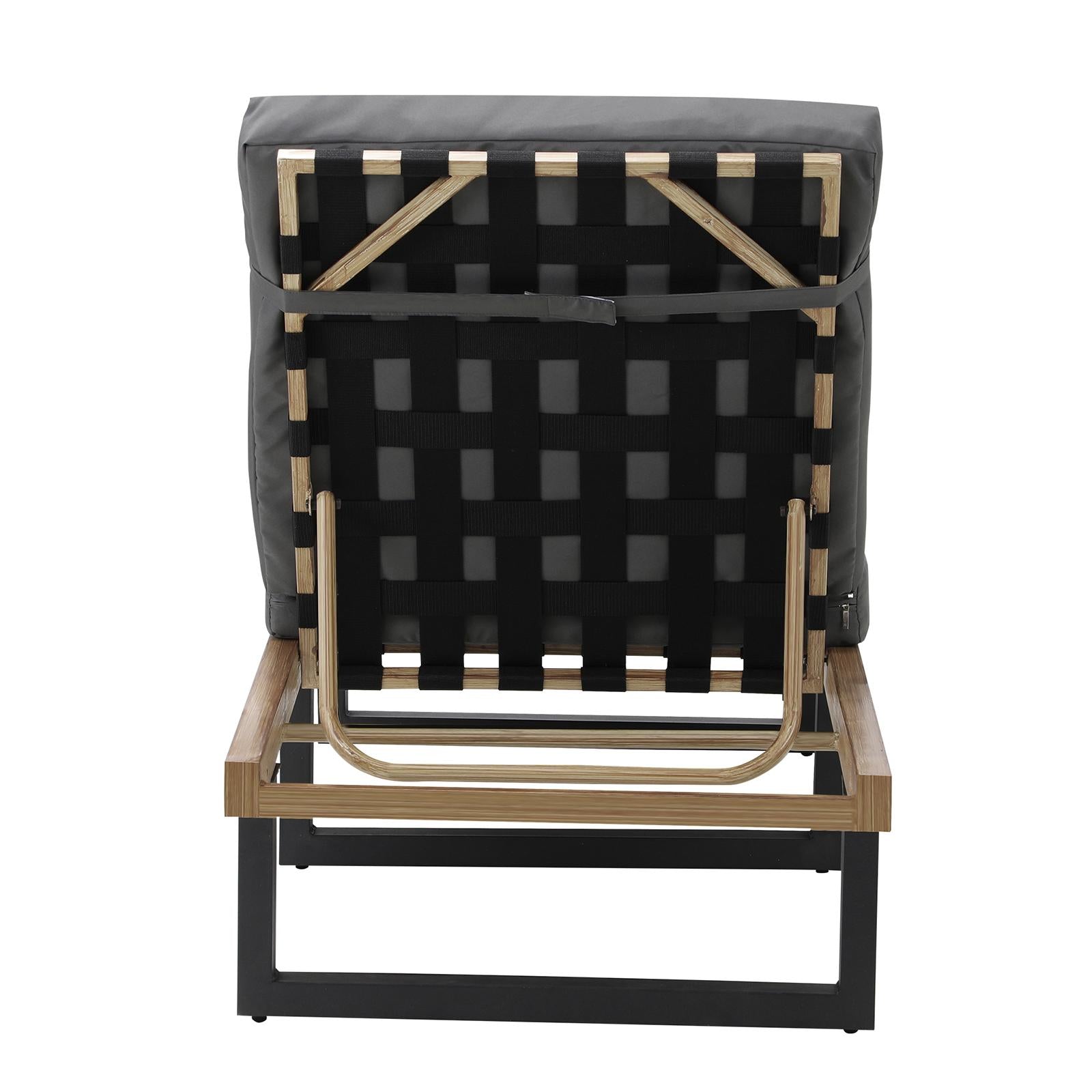 Livsip Sun Lounge Outdoor Lounger Day Bed Garden Patio Furniture Setting Grey - Sunyee