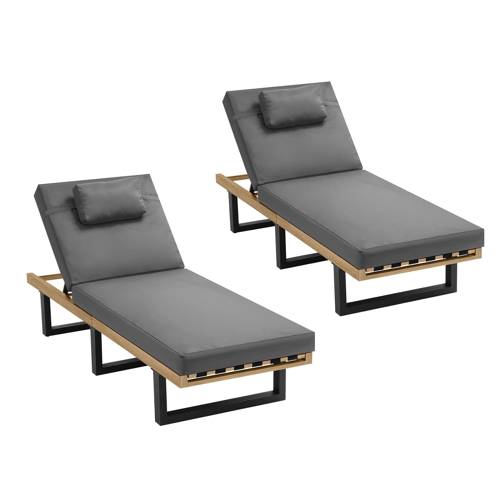 Livsip 2X Sun Lounger Day Bed Outdoor Setting Patio Furniture - Sunyee