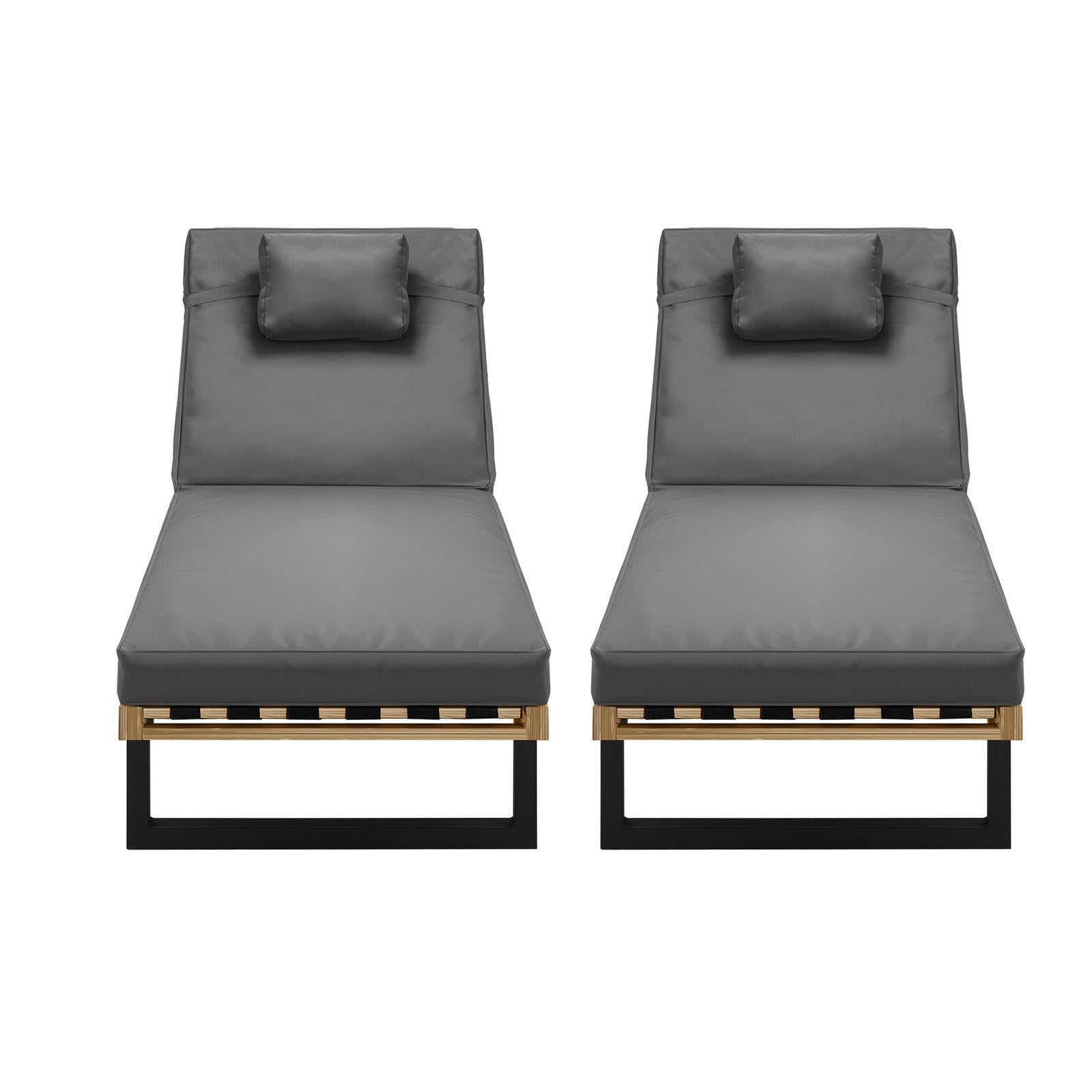 Livsip 2X Sun Lounger Day Bed Outdoor Setting Patio Furniture - Sunyee