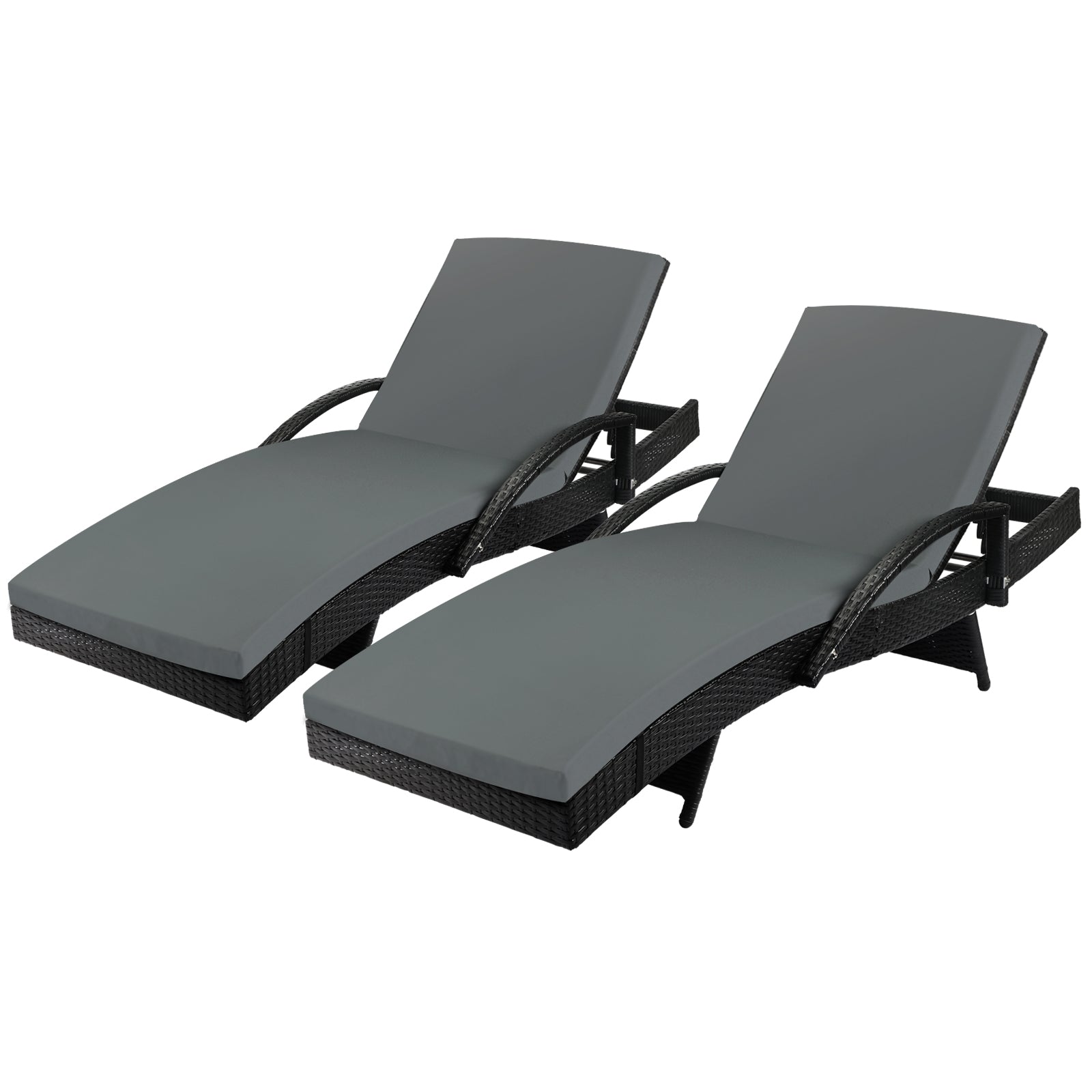 Livsip Sun Lounge Outdoor Wicker Lounger Patio Furniture Rattan Garden Recliners - Sunyee