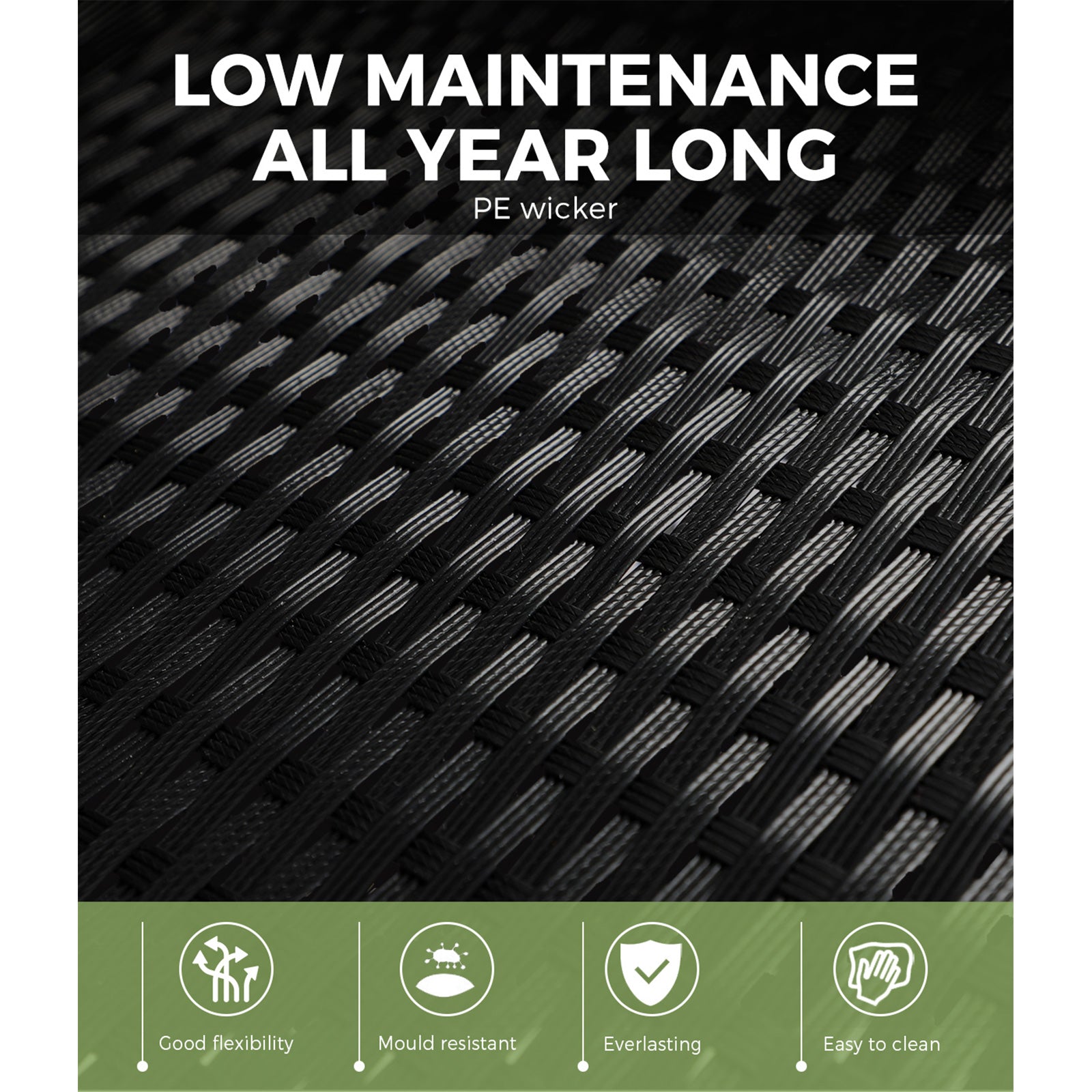 Livsip 2pcs Sun Lounger Wicker Lounge Outdoor Furniture Garden Patio Bed Cushion - Sunyee