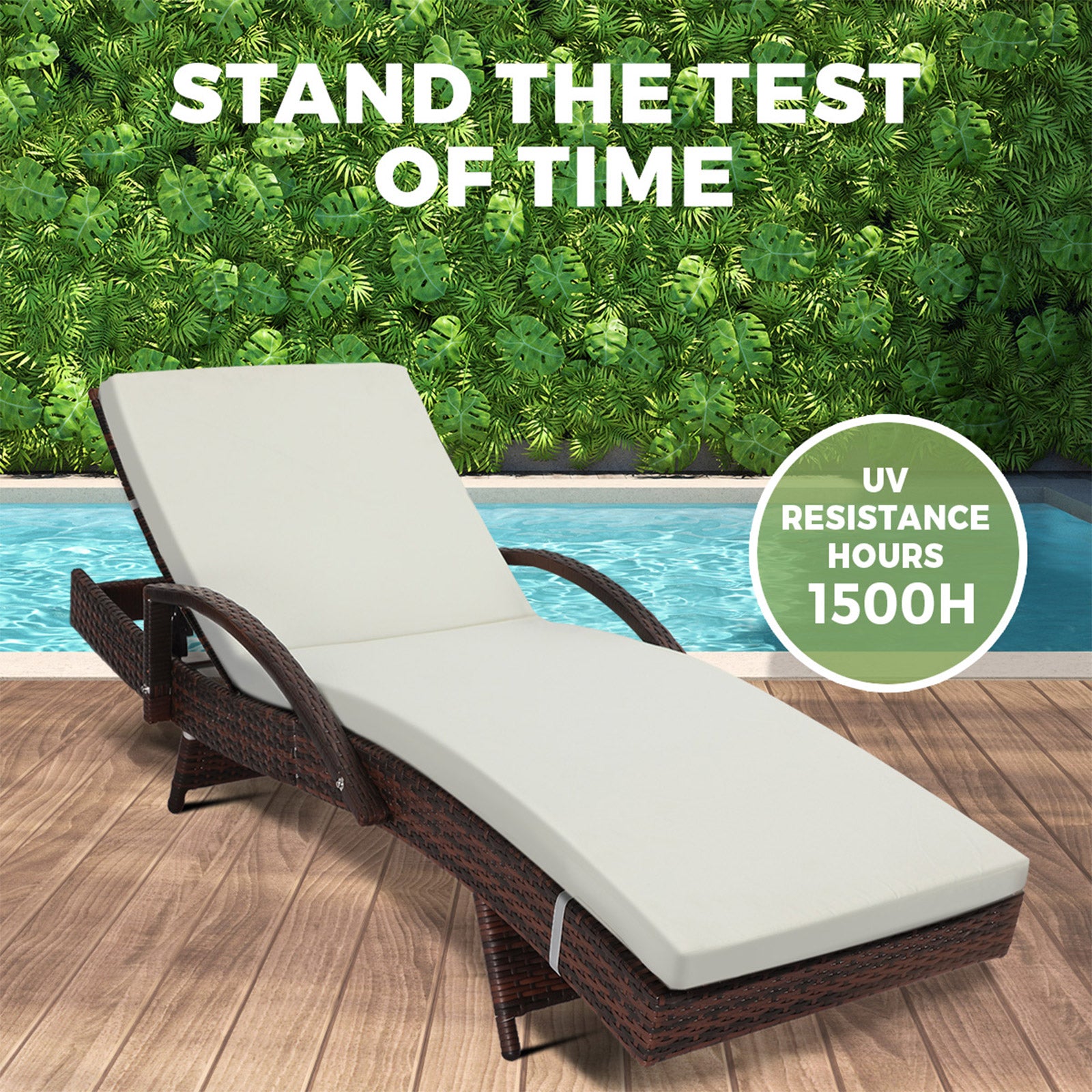 Livsip Outdoor Sun Lounge Wicker Lounger Setting Day Bed Rattan Sofa Furniture - Sunyee