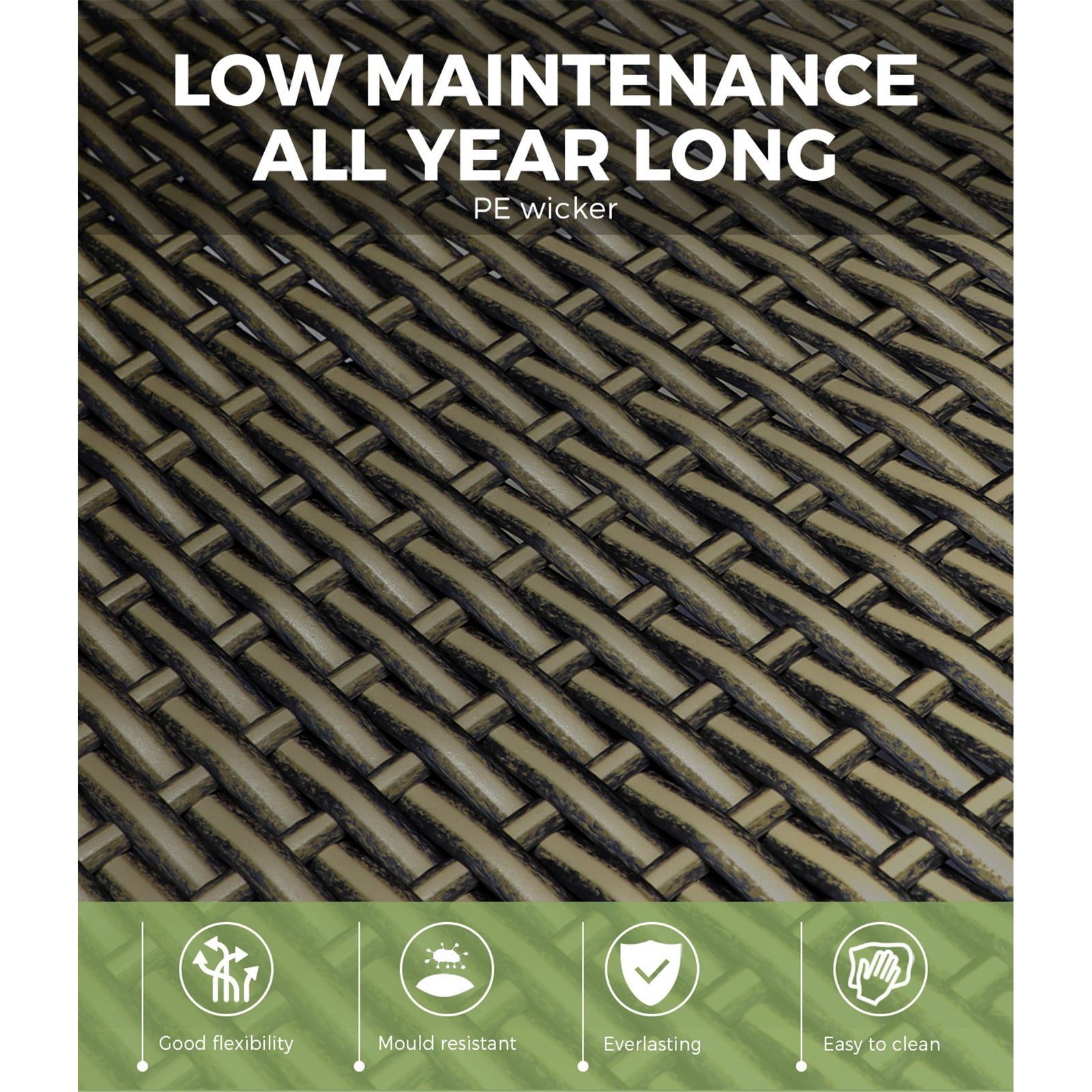 Livsip Sun Lounger Wicker Lounge Day Bed Sofa Outdoor Patio Set Pool Furniture - Sunyee