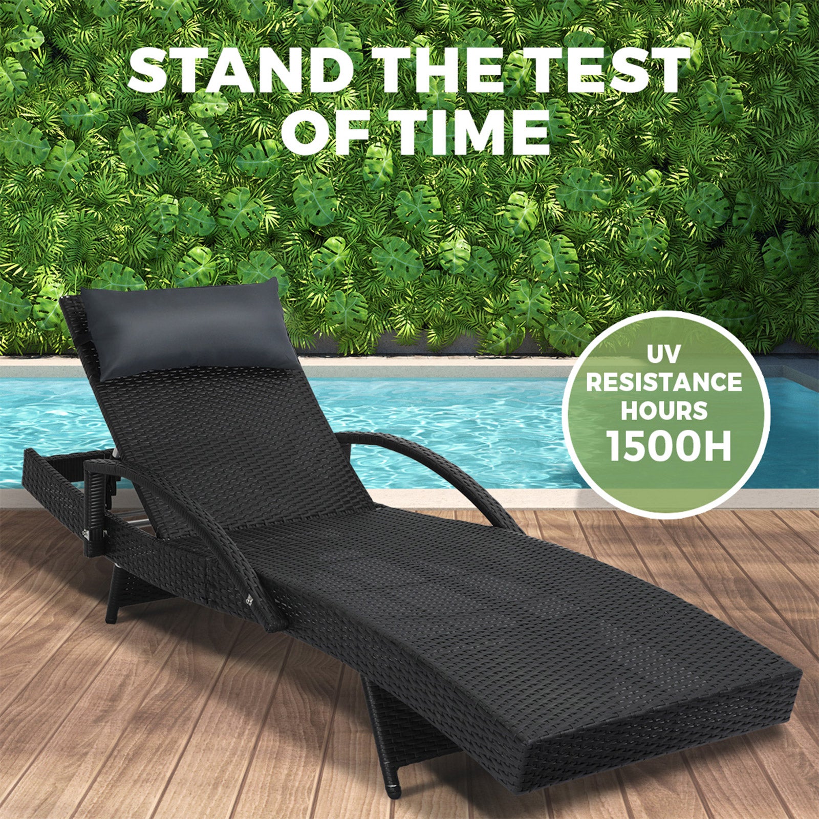 Livsip Sun Lounge Wicker Lounger Day Bed Outdoor Setting Patio Furniture Pool X2 - Sunyee