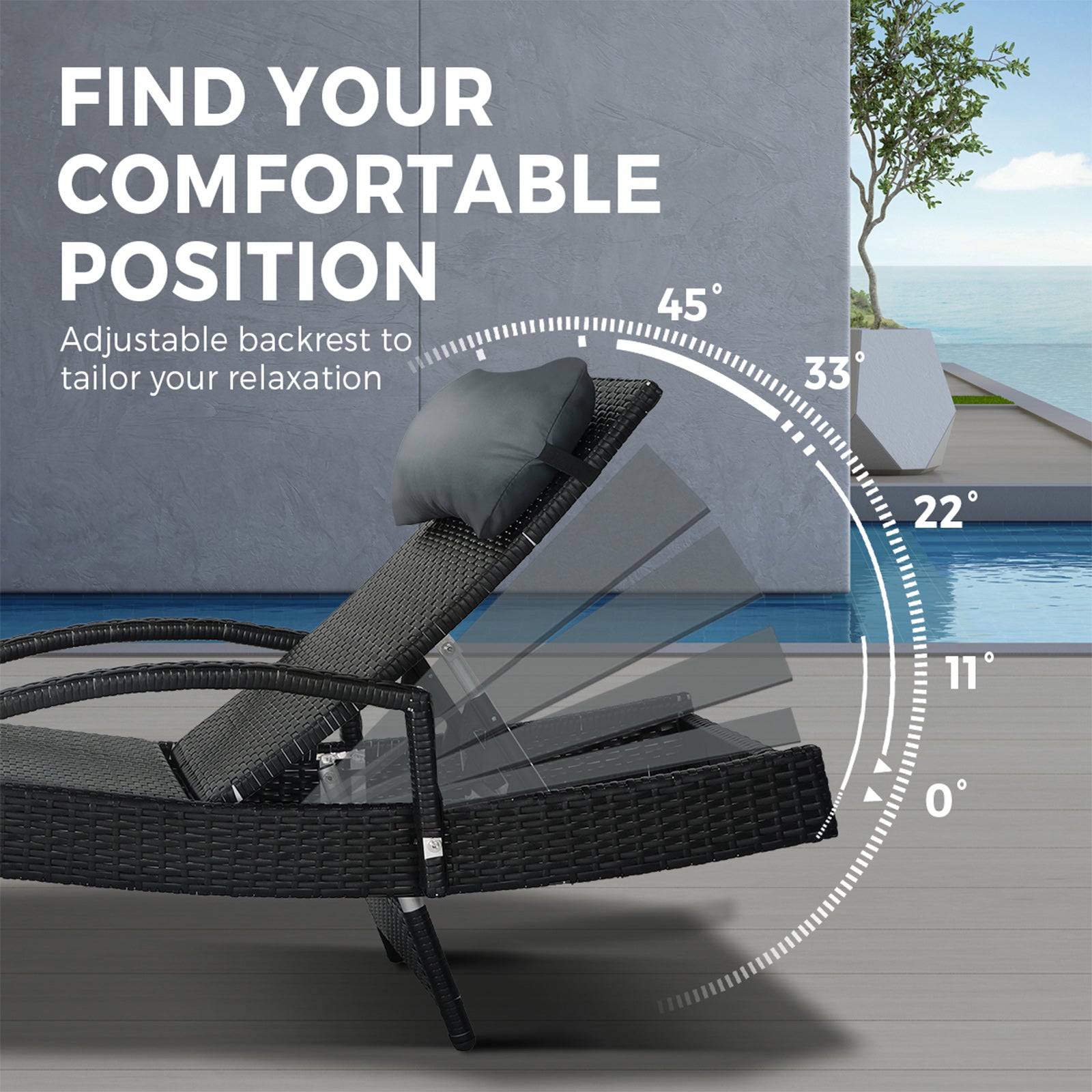 Livsip Sun Lounge Wicker Lounger Day Bed Outdoor Setting Patio Furniture Pool X2 - Sunyee