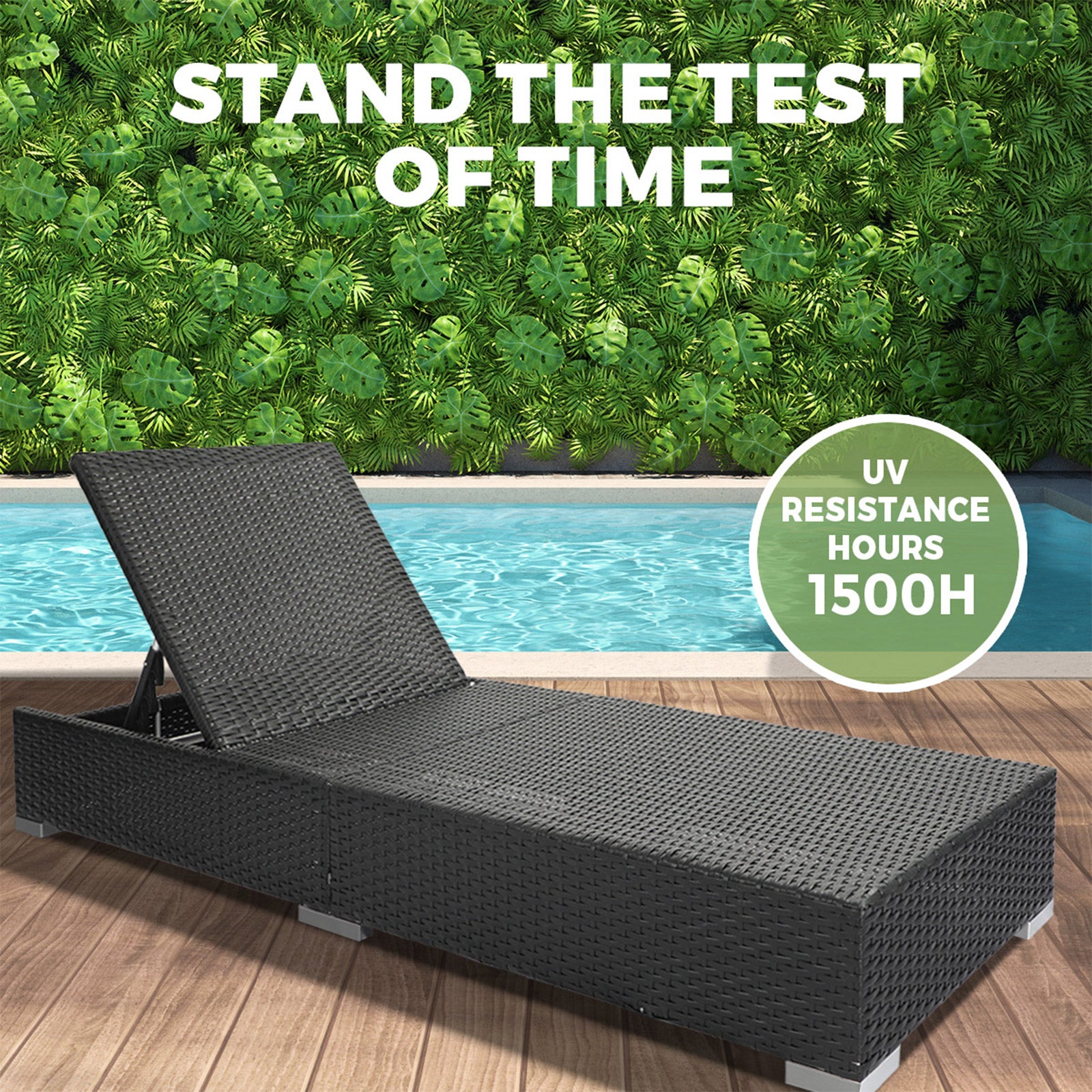 Livsip Sun Lounge Wicker Lounger Outdoor Patio Set Rattan Day Bed Pool Furniture - Sunyee