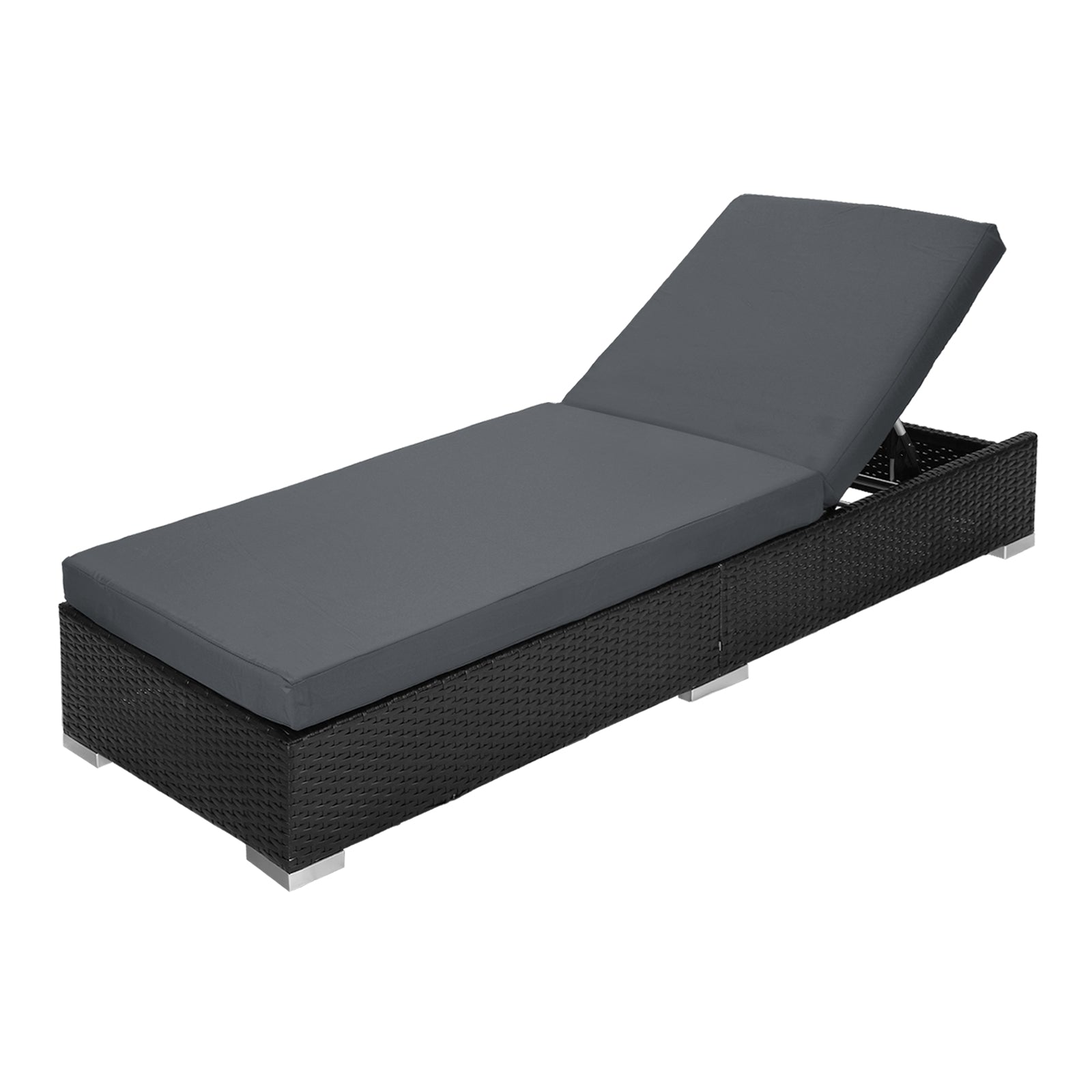 Livsip Sun Lounge Wicker Lounger Outdoor Patio Set Rattan Day Bed Pool Furniture - Sunyee