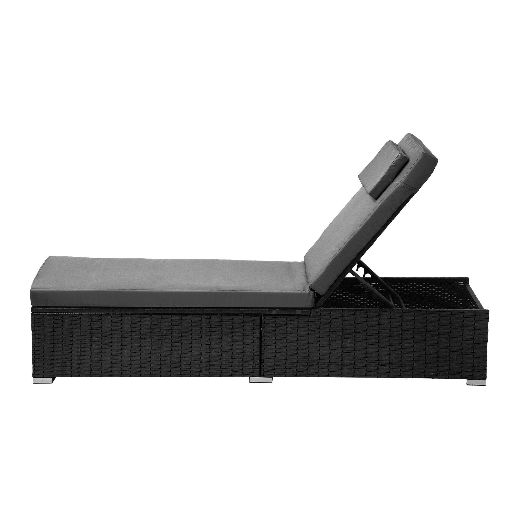 Livsip Sun Lounge Wicker Lounger Patio Furniture Outdoor Setting Day Bed - Sunyee