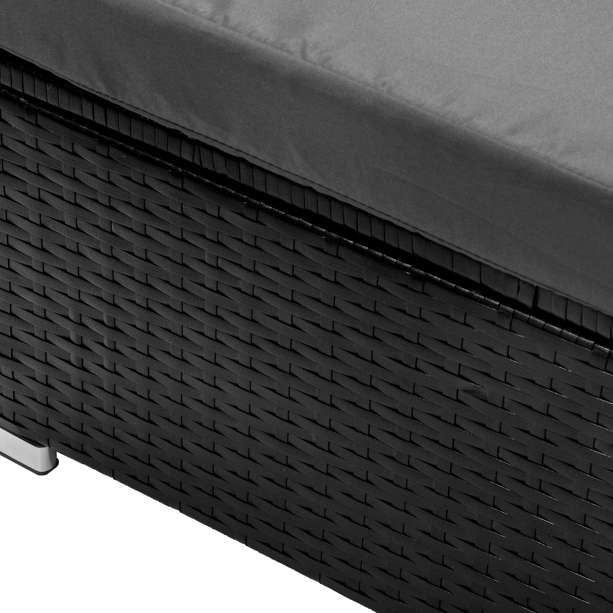 Livsip 2X Sun Lounge Wicker Lounger Table Setting Outdoor Furniture Day Bed - Sunyee