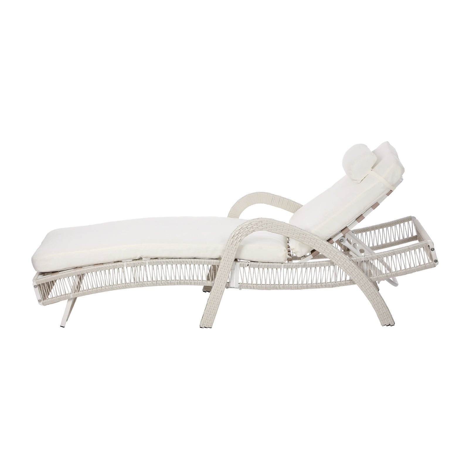 Livsip Sun Lounge Wicker Lounger Day Bed Outdoor Patio Furniture Beige - Sunyee