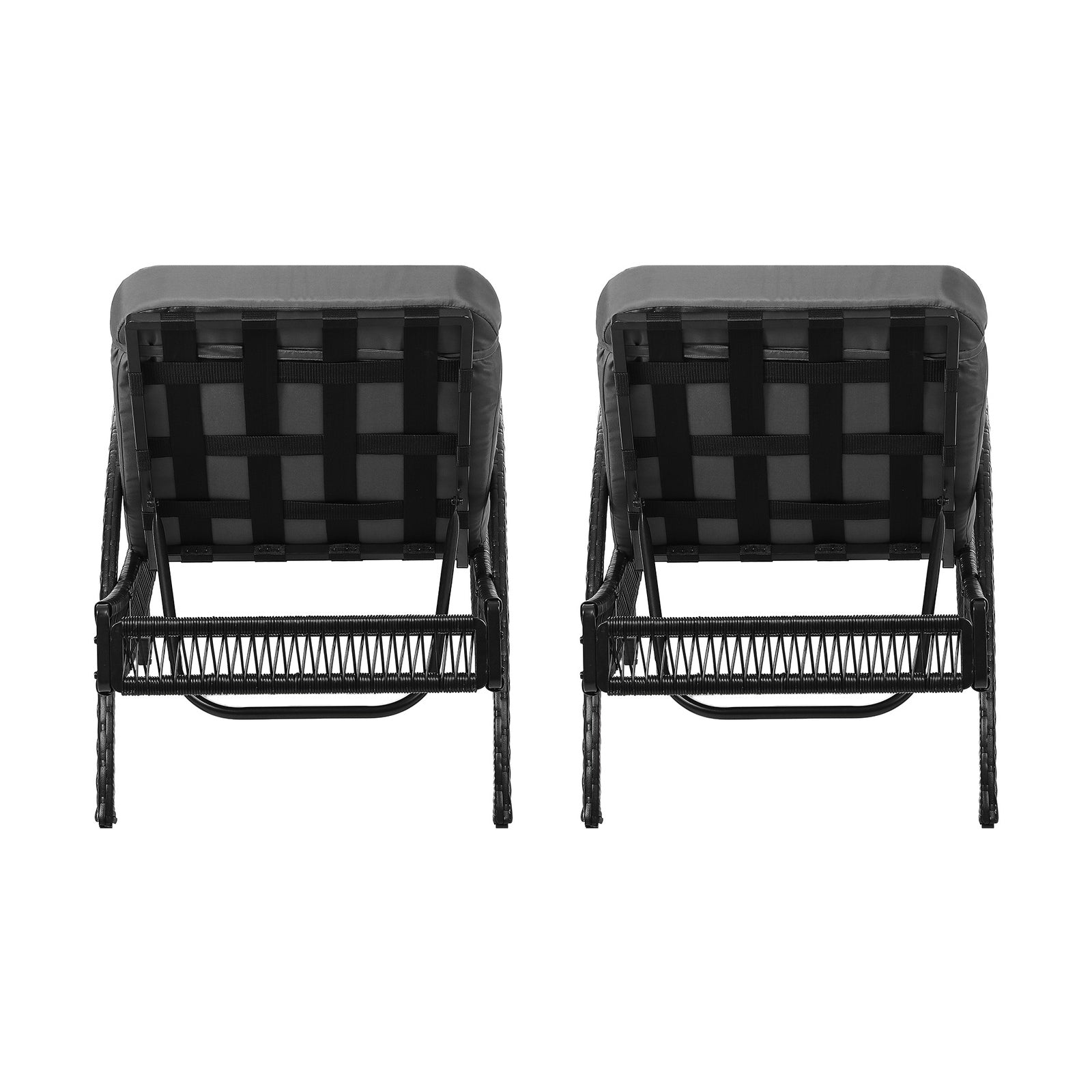 Livsip 2PCS Outdoor Sun Lounge Wicker Lounger Sofa Day Bed Patio Furniture Grey - Sunyee