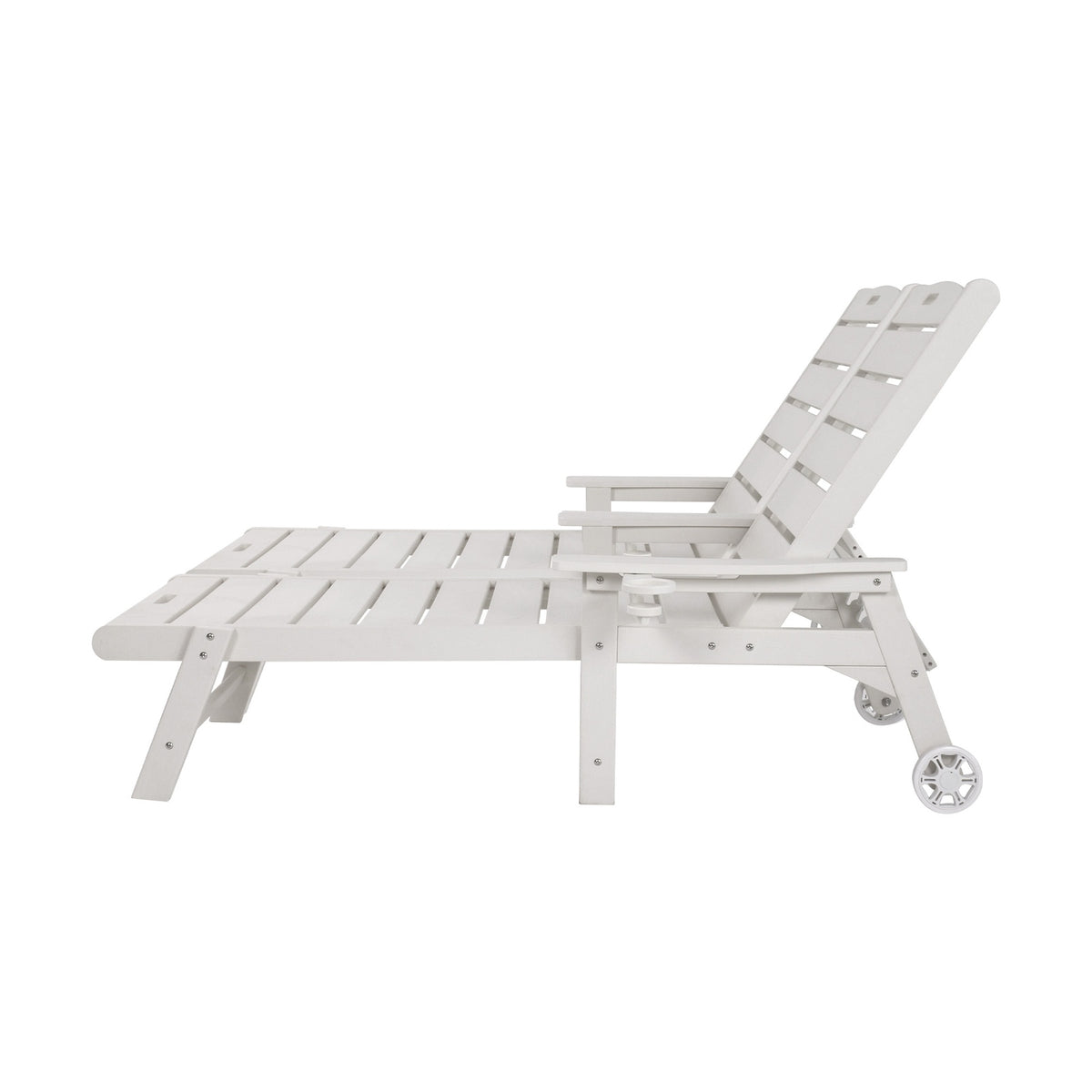 Livsip 2PCS HDPE Sun Lounge Outdoor Lounger Beach Chair Patio Furniture White
