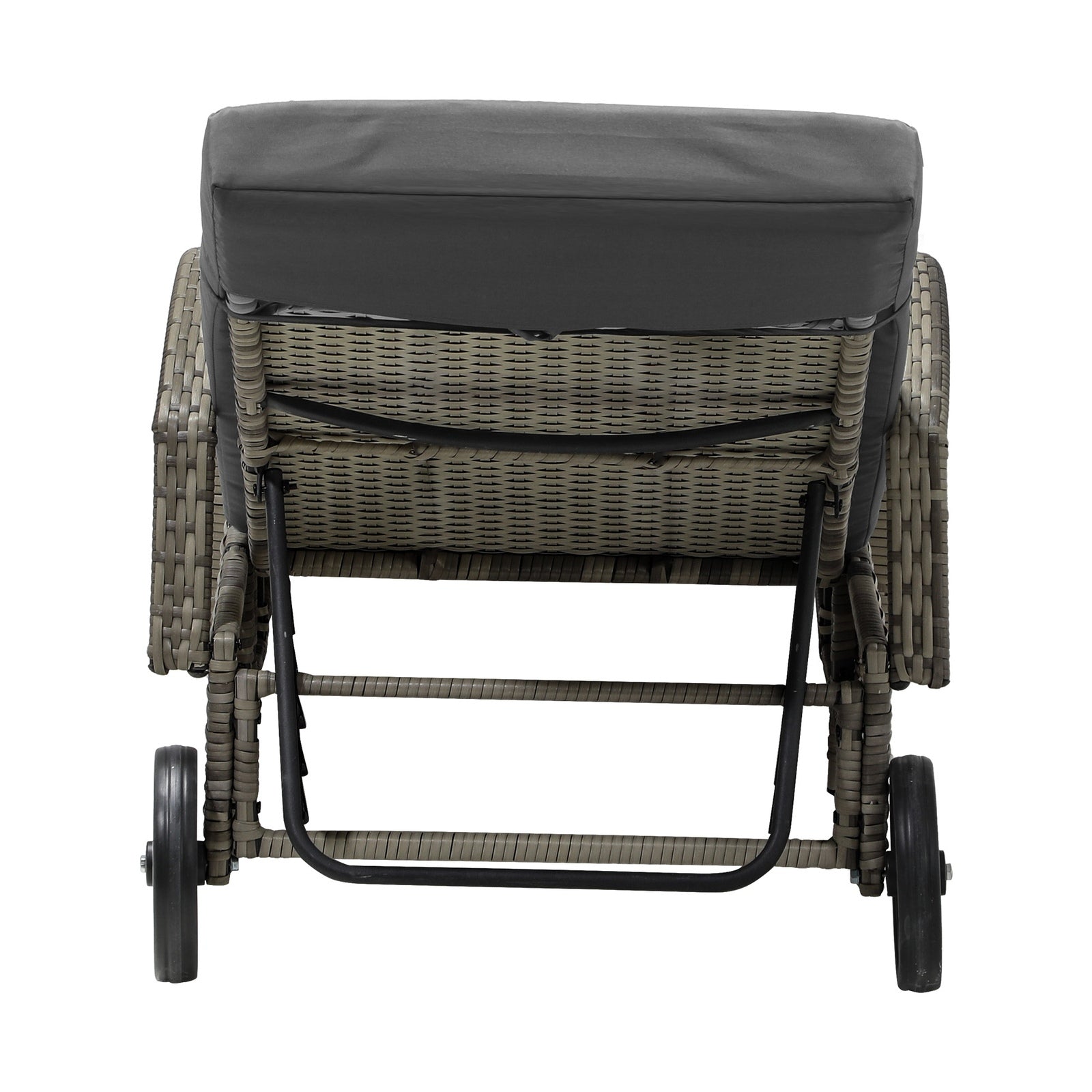 Livsip 2x Sun Lounge Wicker Lounger Chair Outdoor Furniture Day Bed Garden Grey - Sunyee