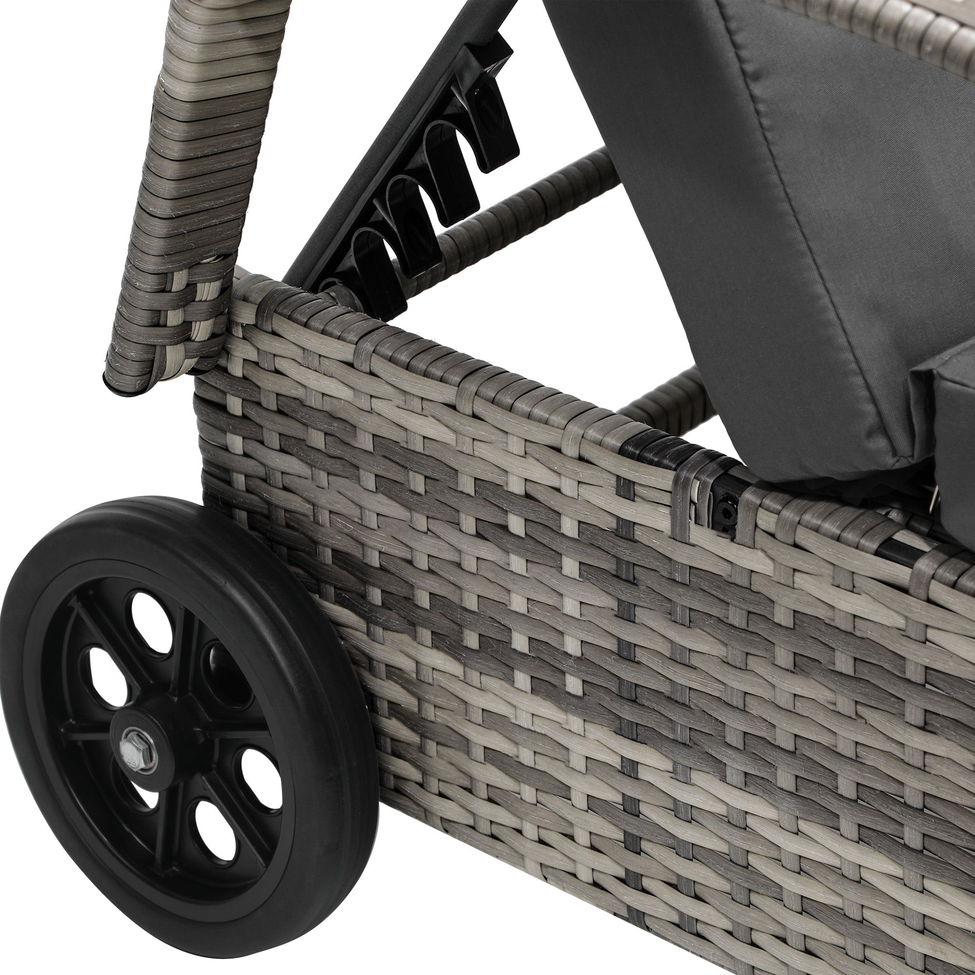 Livsip Sun Lounger Wheeled Day Bed with Table Patio Outdoor Setting Furniture - Sunyee