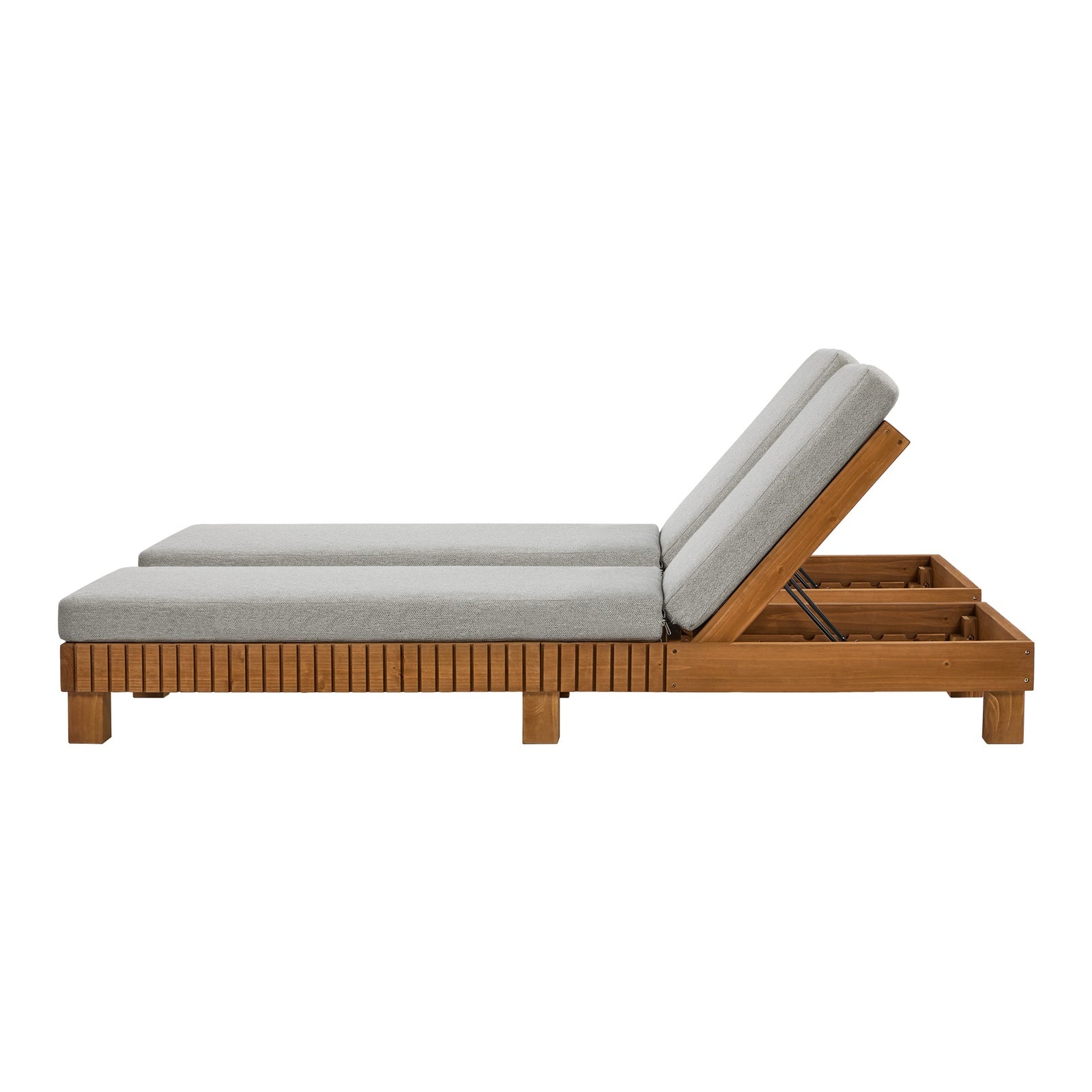 Livsip Sun Lounge Set with Table Outdoor Lounge Daybed Recliner Furniture Beige