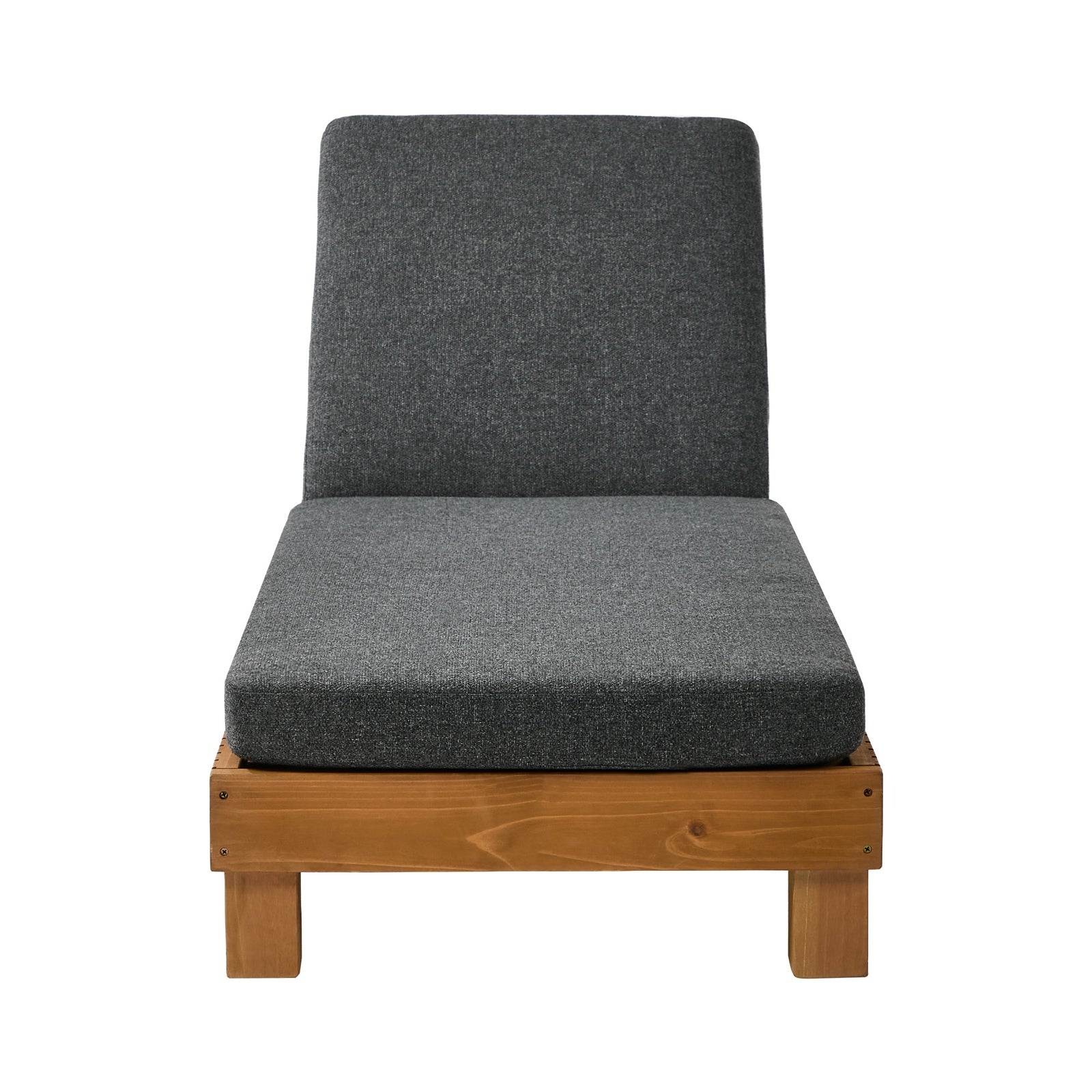 Livsip Outdoor Sun Lounge Wooden Lounger Day Bed Recliner Patio Furniture Grey