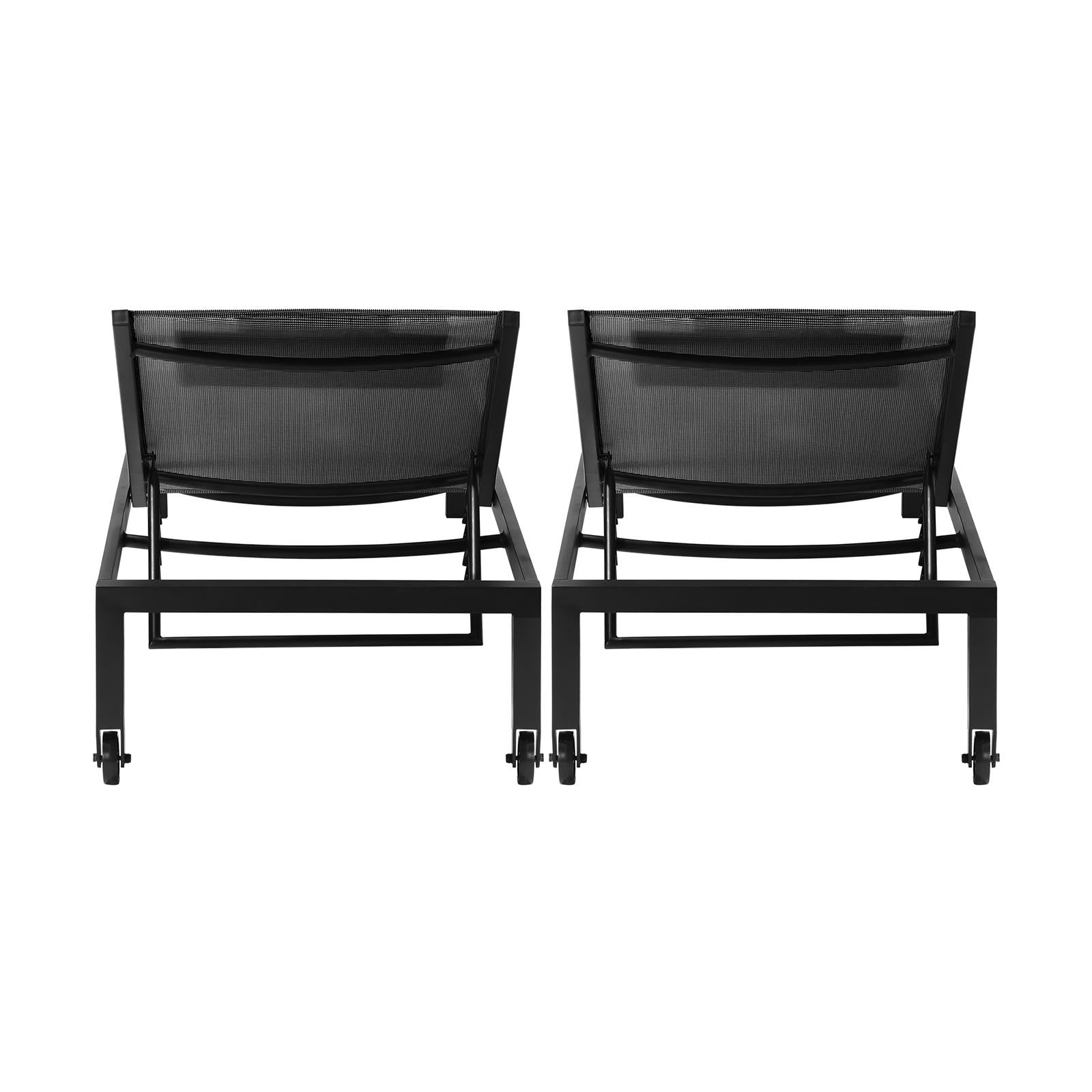 Livsip 2X Outdoor Sun Lounger Aluminium Day Bed Garden Patio Furniture Setting - Sunyee