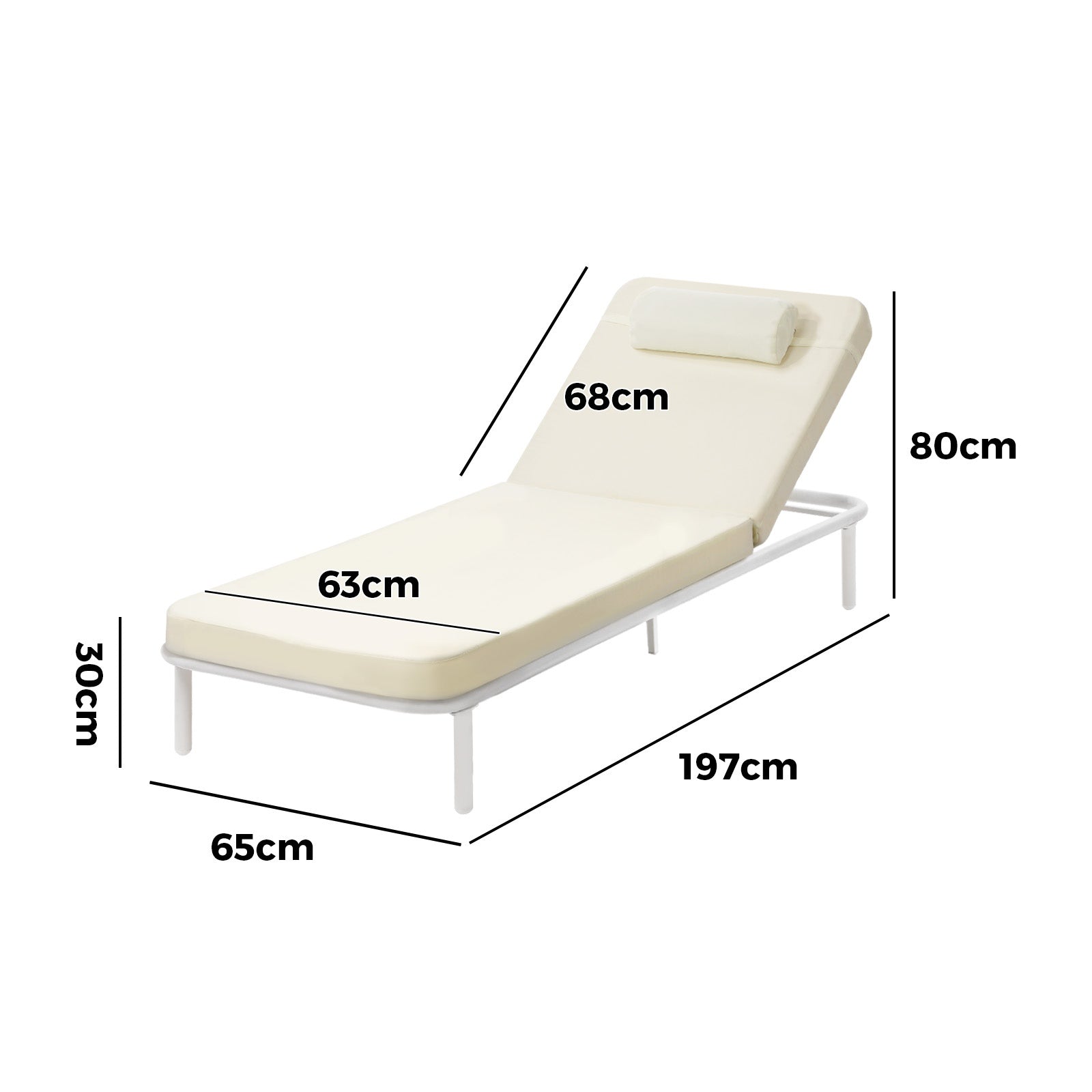 Livsip Sun Lounge Outdoor Lounger Sofa Day Bed Patio Furniture Setting Beige - Sunyee