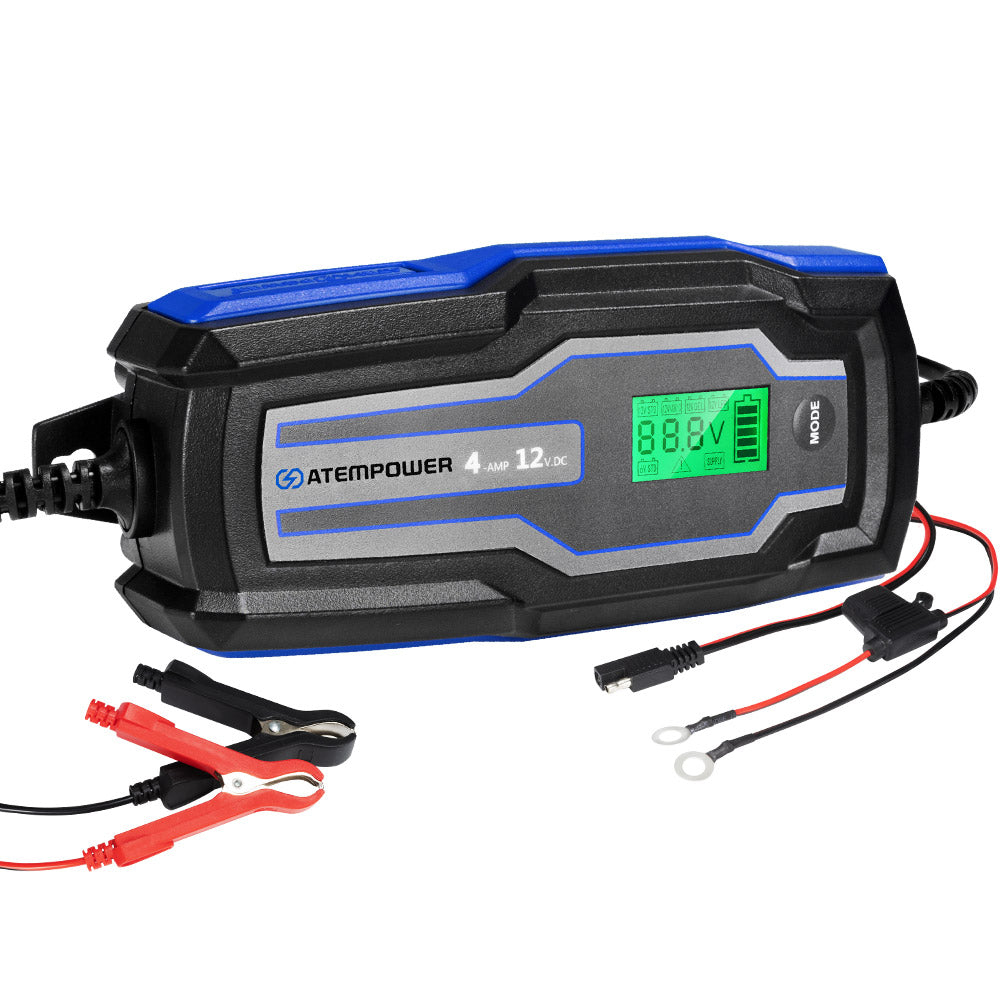 Smart Battery Charger 4A 6V/12V Automatic SLA AGM Car Truck Boat Motorcycle - Sunyee