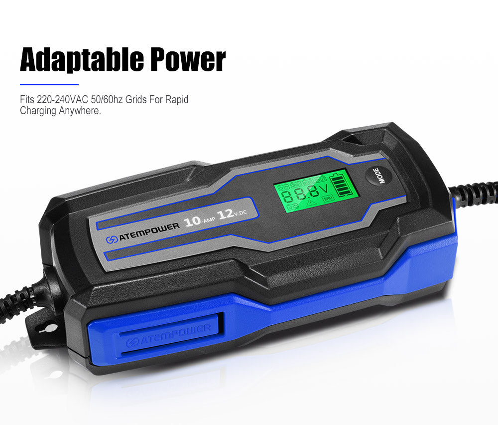 Smart Battery Charger 10A 6V/12V Automatic AGM Car Truck Boat Motorcycle GEL - Sunyee