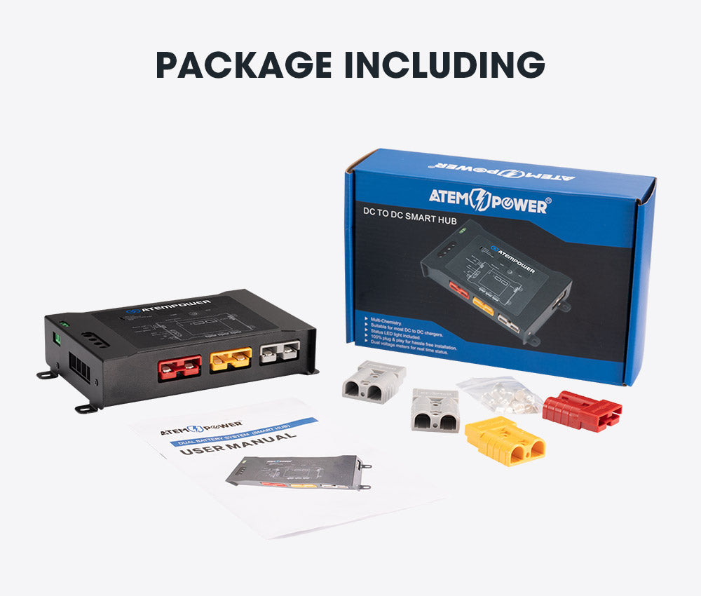 DC to DC Dual Battery System Smart Hub Universal Fitment Dual Voltage Meters - Sunyee