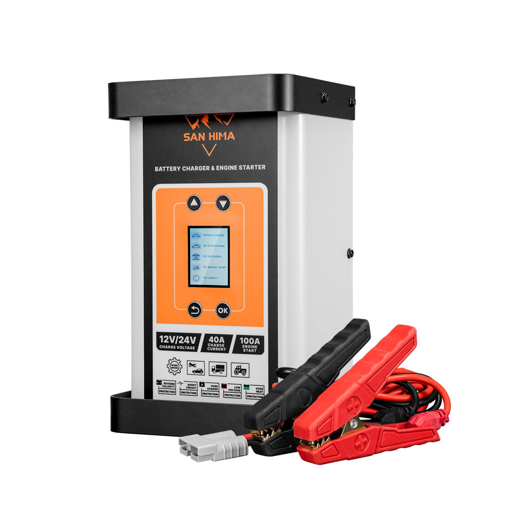 San Hima 40A Smart Battery Charger & Engine Starter For Lead Acid LiFePo4 AGM - Sunyee