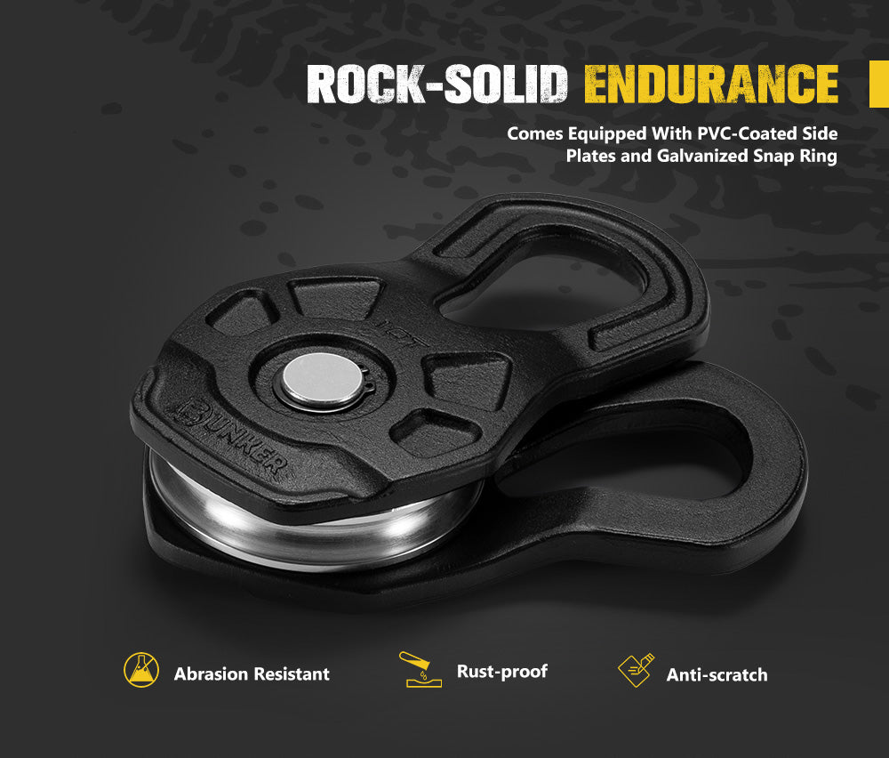 Bunker Indust 10 Ton Recovery Snatch Block Heavy Duty Rated Pulley 4WD Offroad - Sunyee