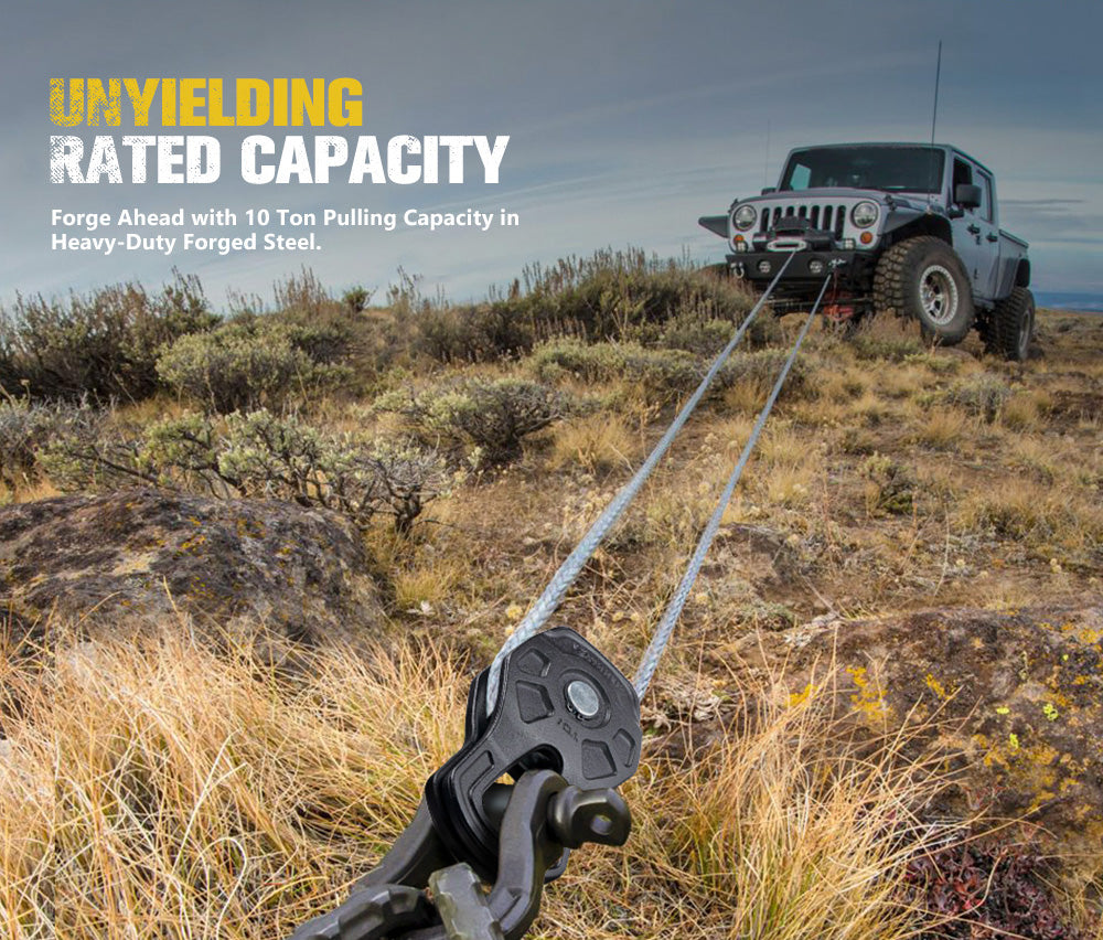 Bunker Indust 10 Ton Recovery Snatch Block Heavy Duty Rated Pulley 4WD Offroad - Sunyee