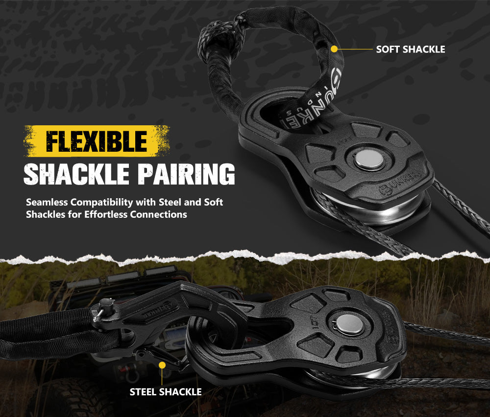 Bunker Indust 10 Ton Recovery Snatch Block Heavy Duty Rated Pulley 4WD Offroad - Sunyee