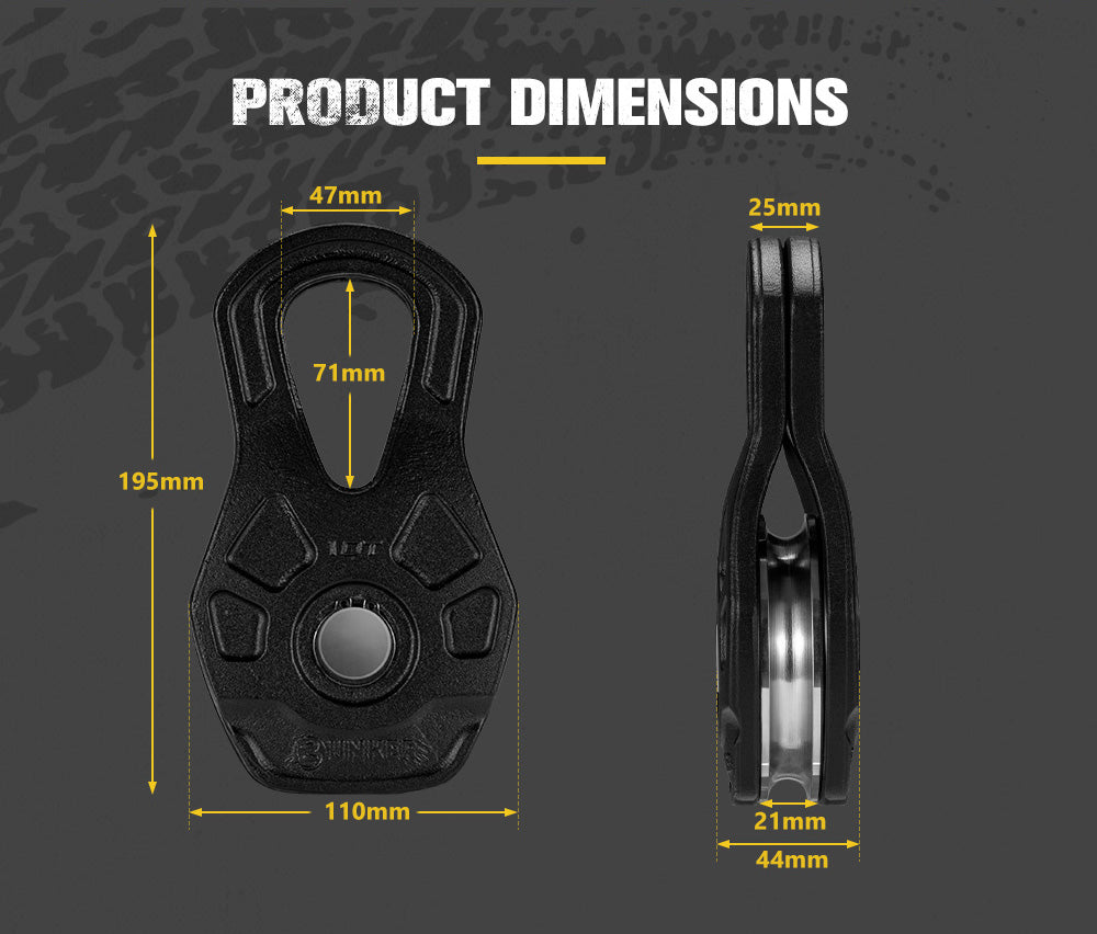 Bunker Indust 10 Ton Recovery Snatch Block Heavy Duty Rated Pulley 4WD Offroad - Sunyee