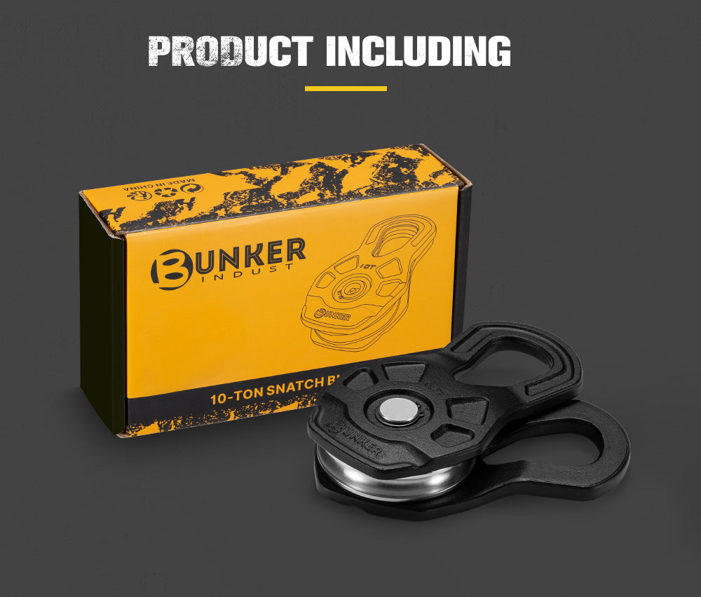 Bunker Indust 10 Ton Recovery Snatch Block Heavy Duty Rated Pulley 4WD Offroad - Sunyee