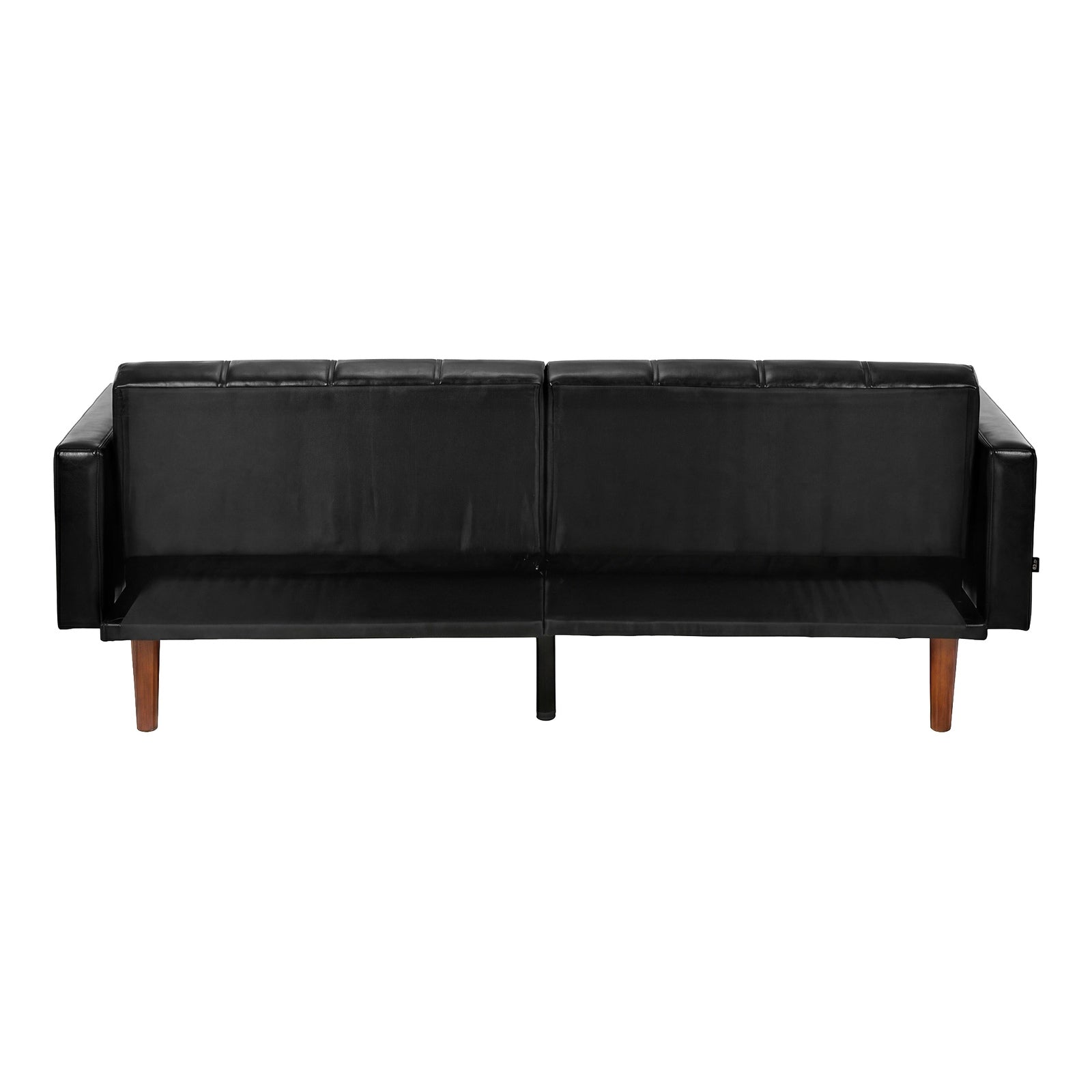 Oikiture 3-Seater Sofa Bed Convertible Lounge Couch Recliner Faux Leather Black - Sunyee