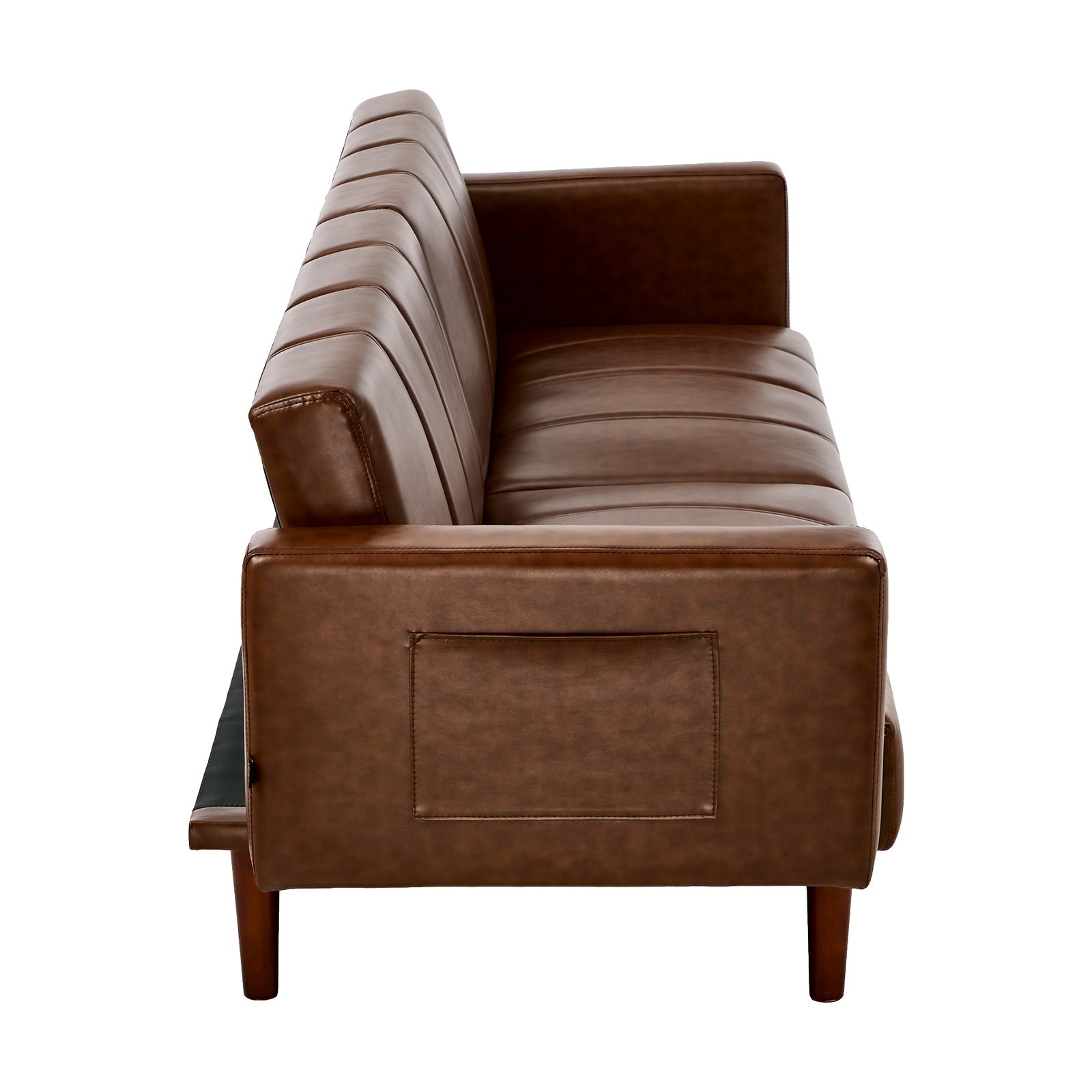 Oikiture 3-Seater Sofa Bed Futon Convertible Lounge Couch Recliner Faux Leather - Sunyee