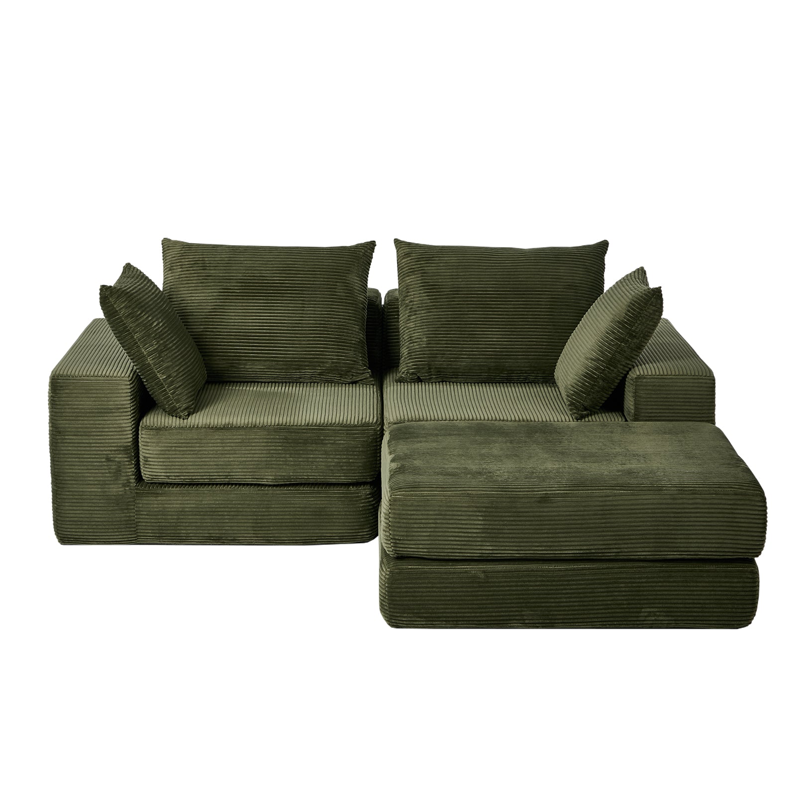 Oikiture Compressed Modular Sofa Multi-Layout Sectional Corduroy Lounge Set - Sunyee