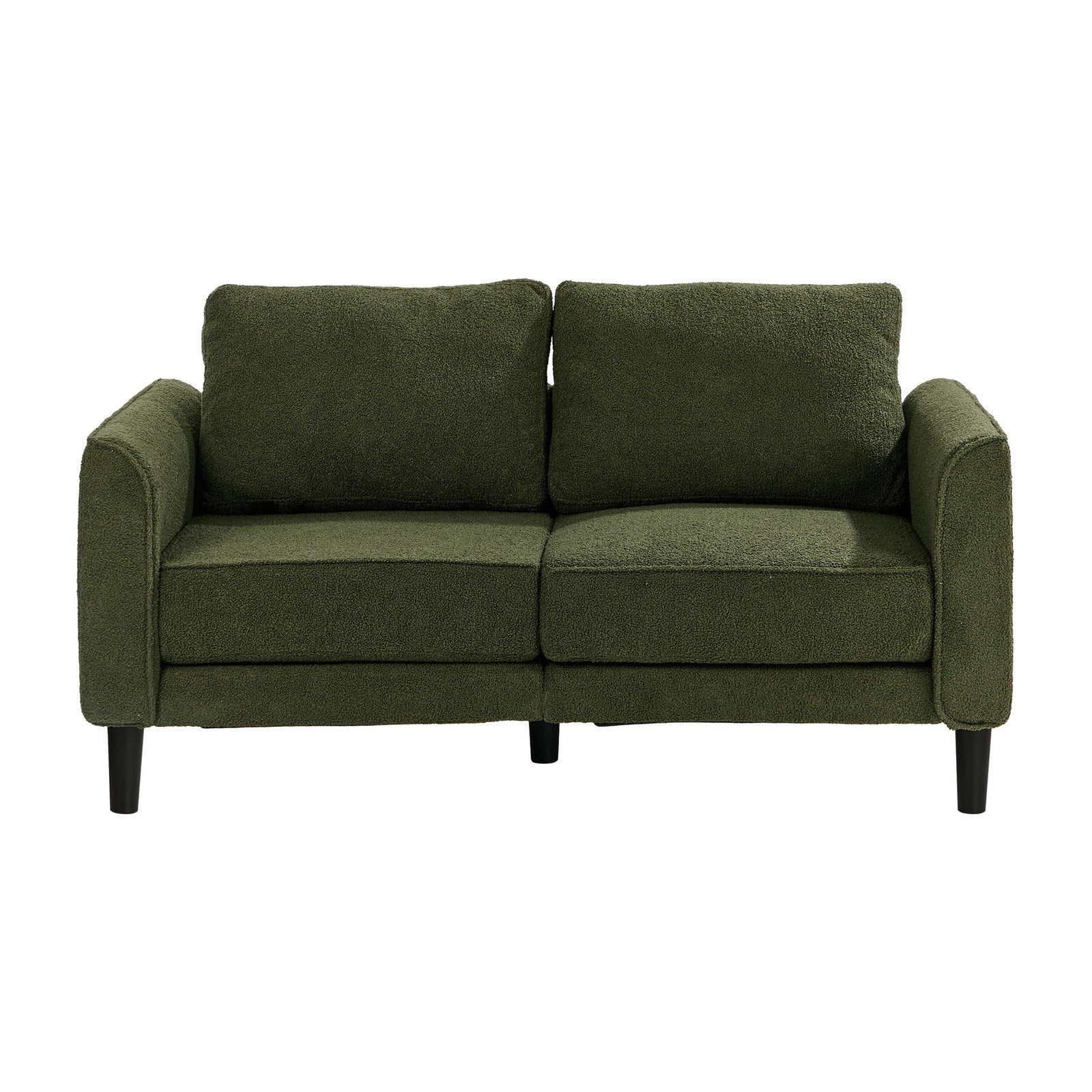 Oikiture 2 Seater Sofa 150cm Boucle Love Seat Small Couch Chair Storage Green
