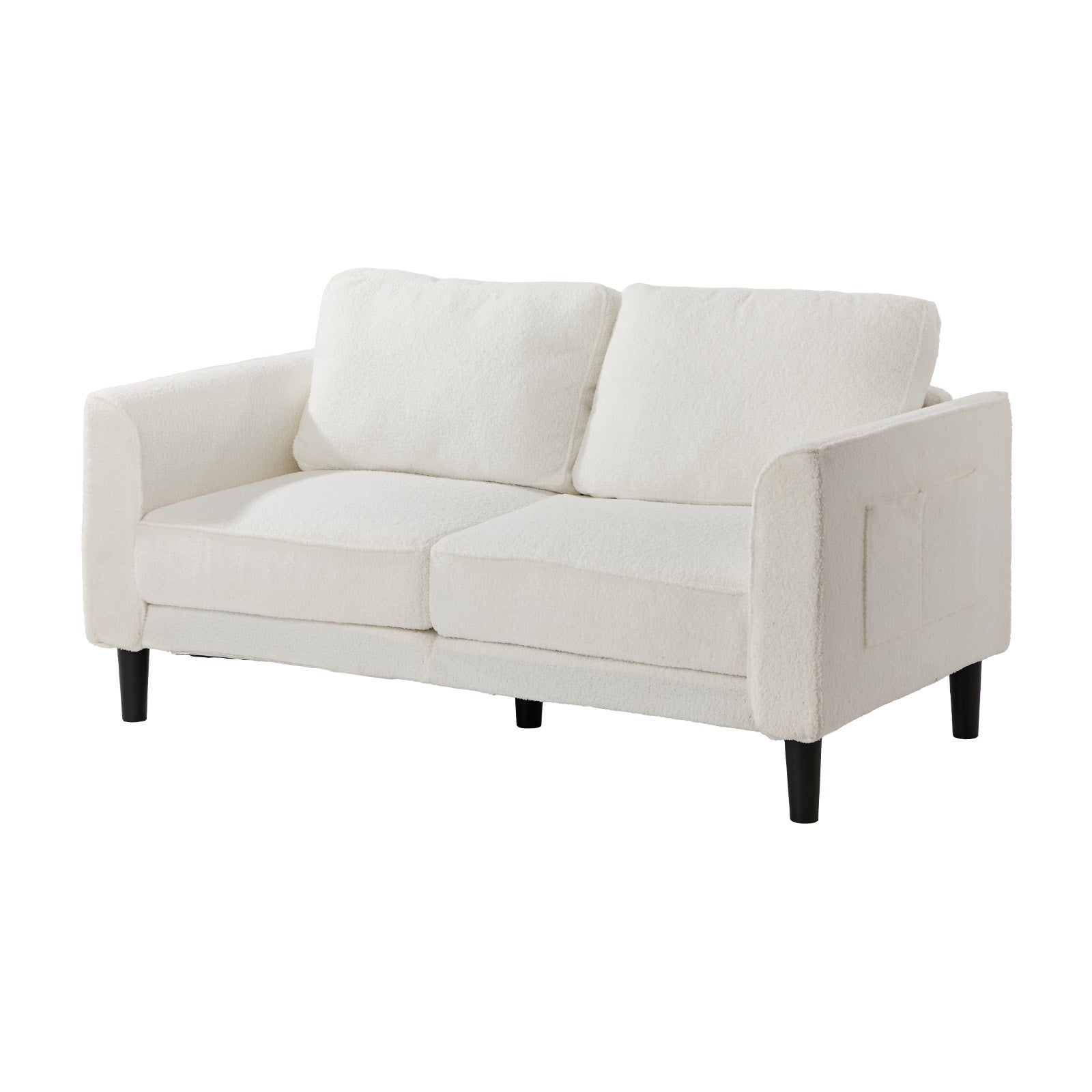 Oikiture 150cm 2 Seater Sofa Boucle Love Seat Small Couch Chair Side Storage