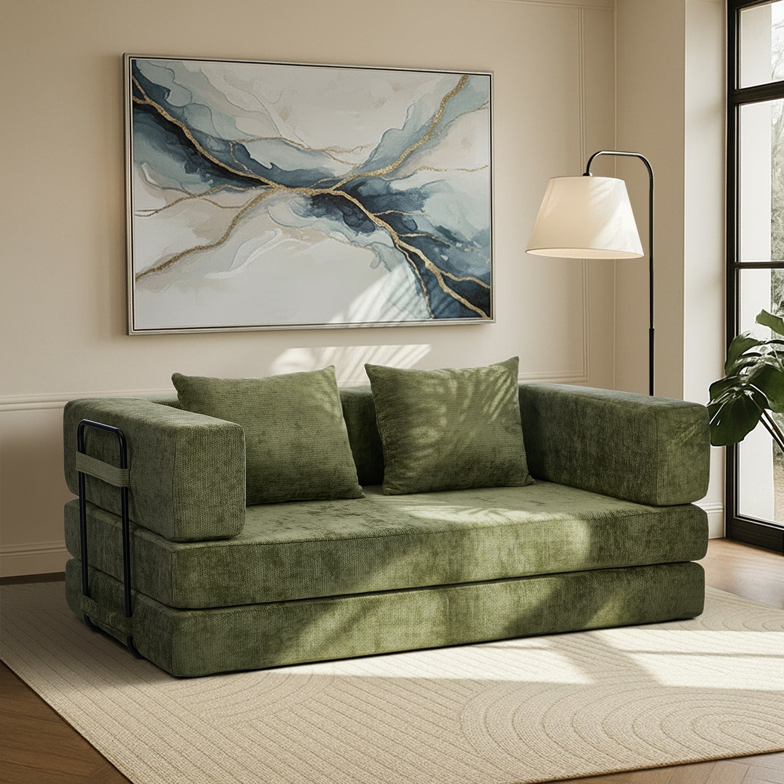 Oikiture Convertible Sofa Bed Sleeper Futon Pull Out Couch Beds - Sunyee