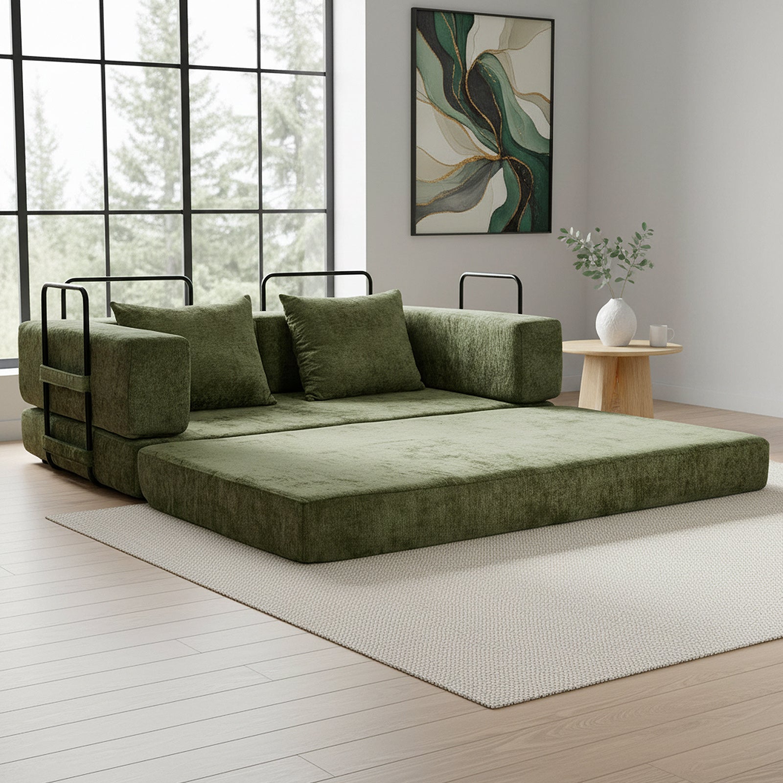 Oikiture Convertible Sofa Bed Sleeper Futon Pull Out Couch Beds - Sunyee