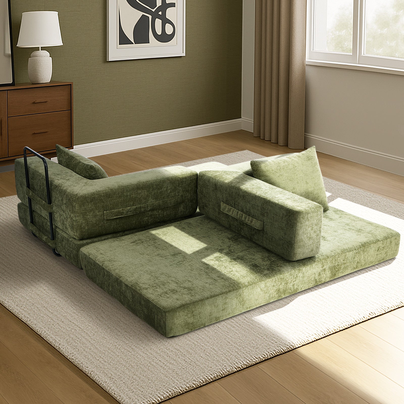 Oikiture Convertible Sofa Bed Sleeper Futon Pull Out Couch Beds - Sunyee