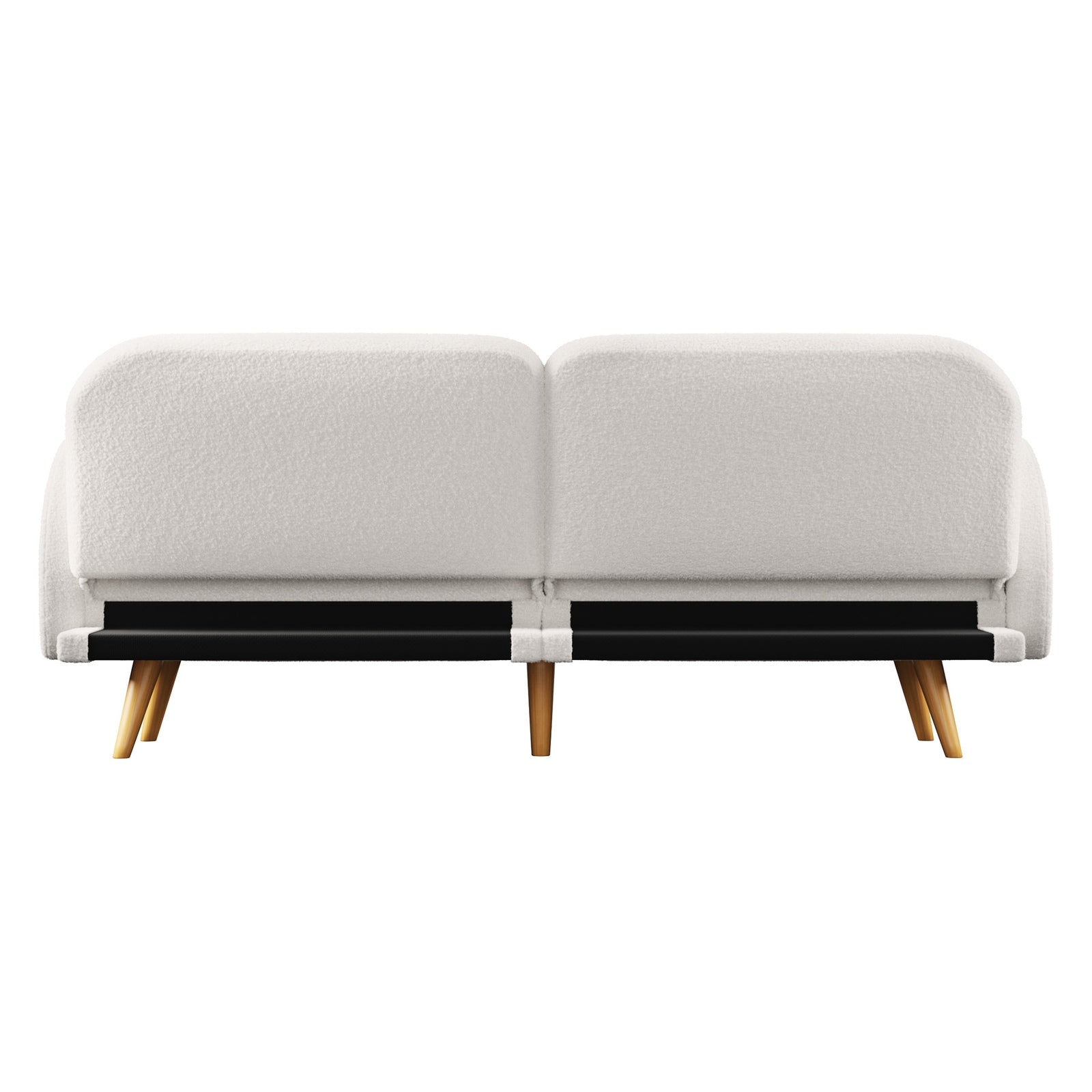 Oikiture Boucle Sofa Bed 3 Seater Recliner Convertible Lounge Couch Sherpa White - Sunyee