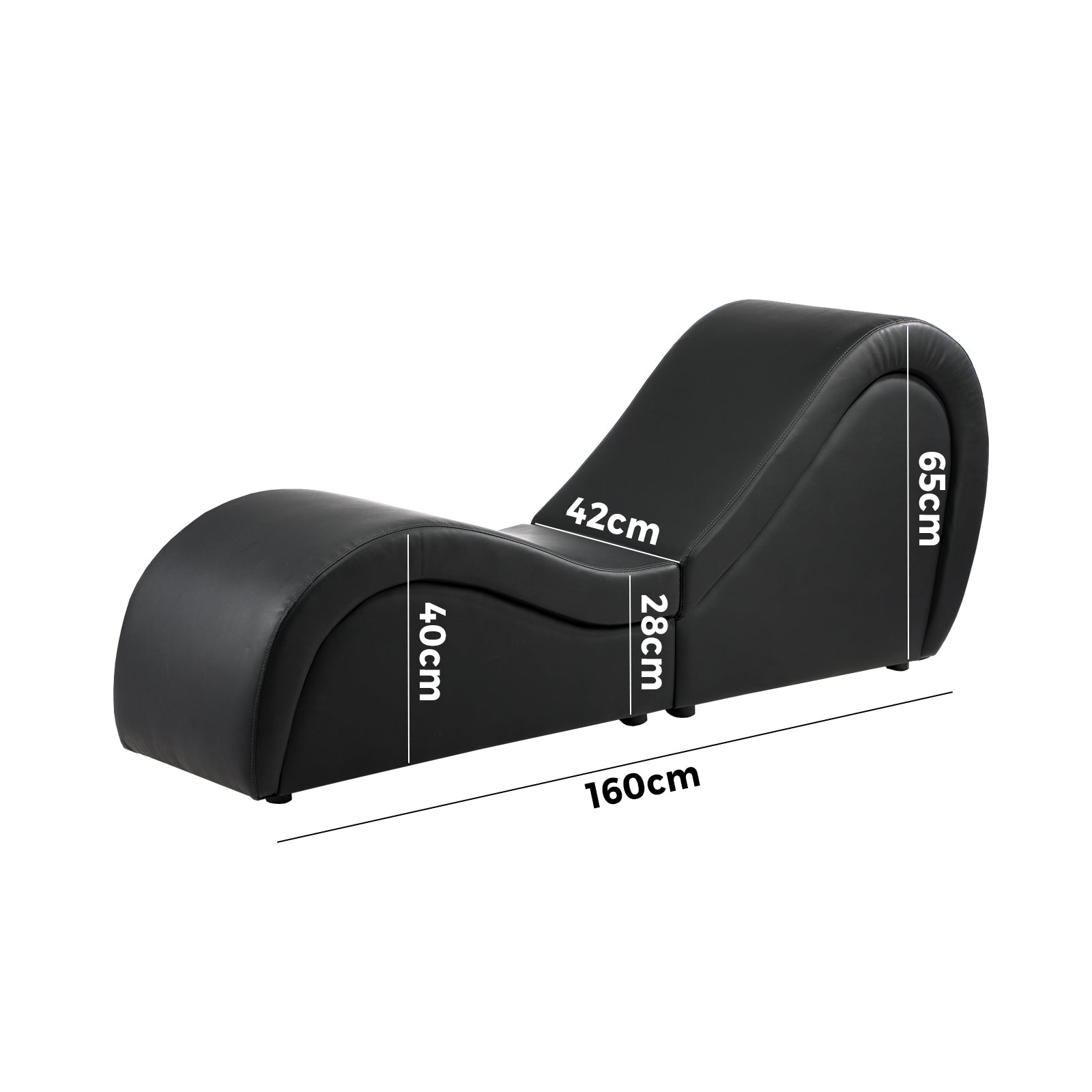 Oikiture Sofa Couch Tantra Chair Love Seat Chaise Lounge Couples Yoga Bed Black - Sunyee